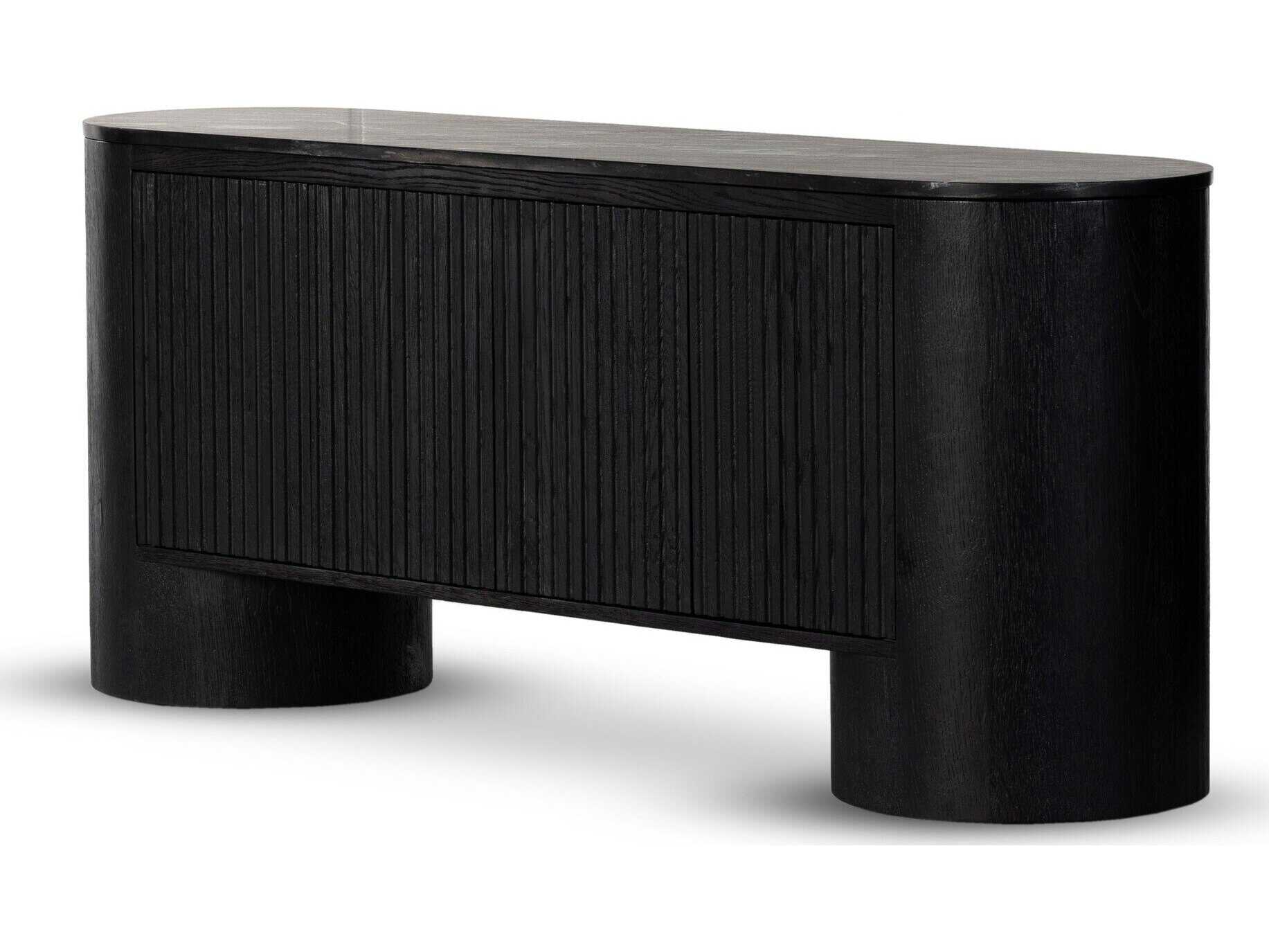 Four Hands Glenwood Giovani Black Oak Veneer Media Console