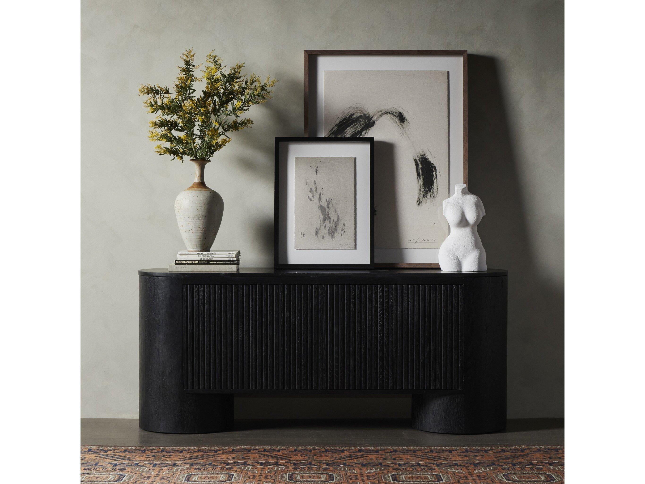 Four Hands Glenwood Giovani Black Oak Veneer Media Console