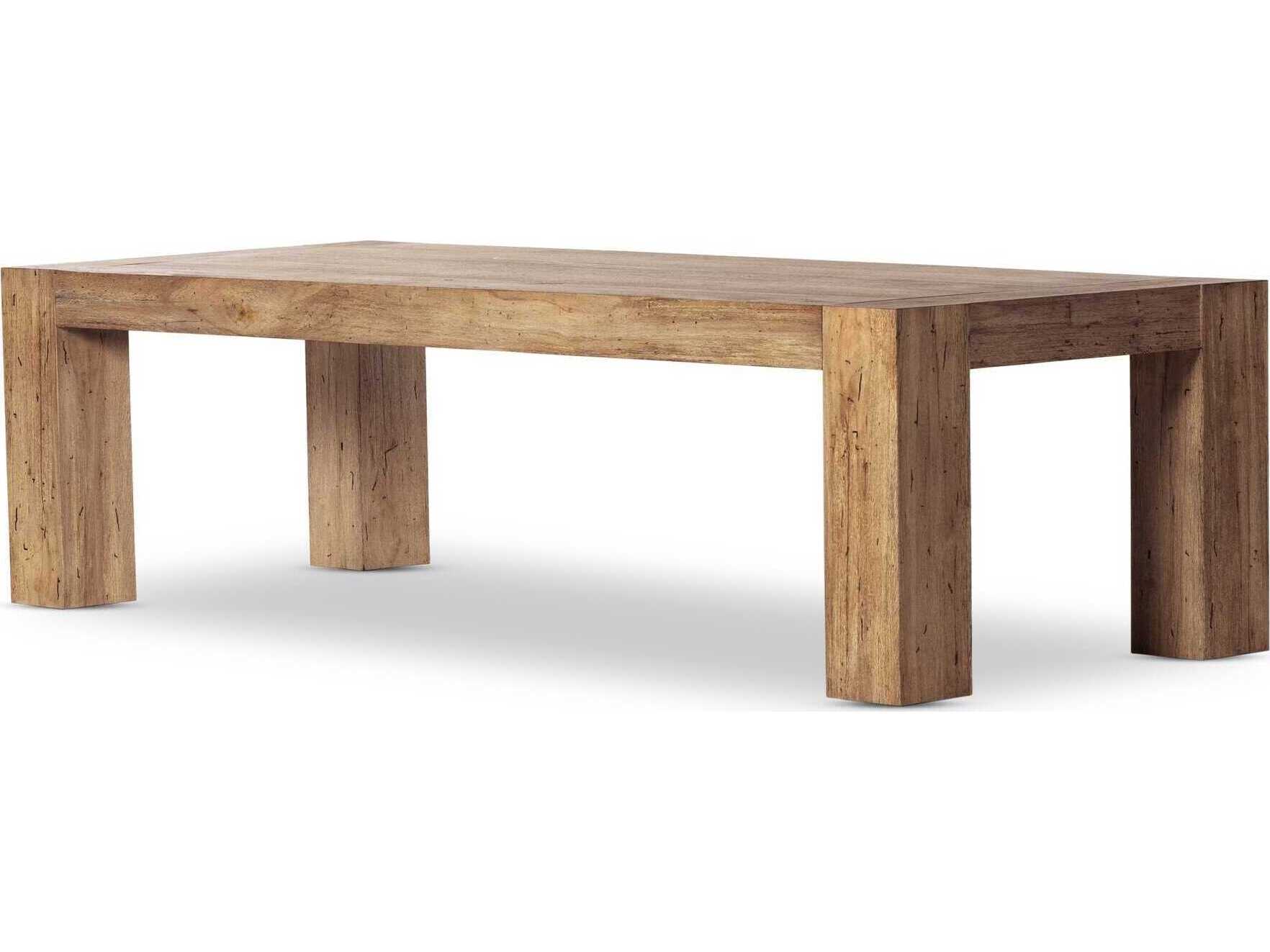 Four Hands Wesson Abaso Rectangular Rustic Wormwood Oak Dining Table