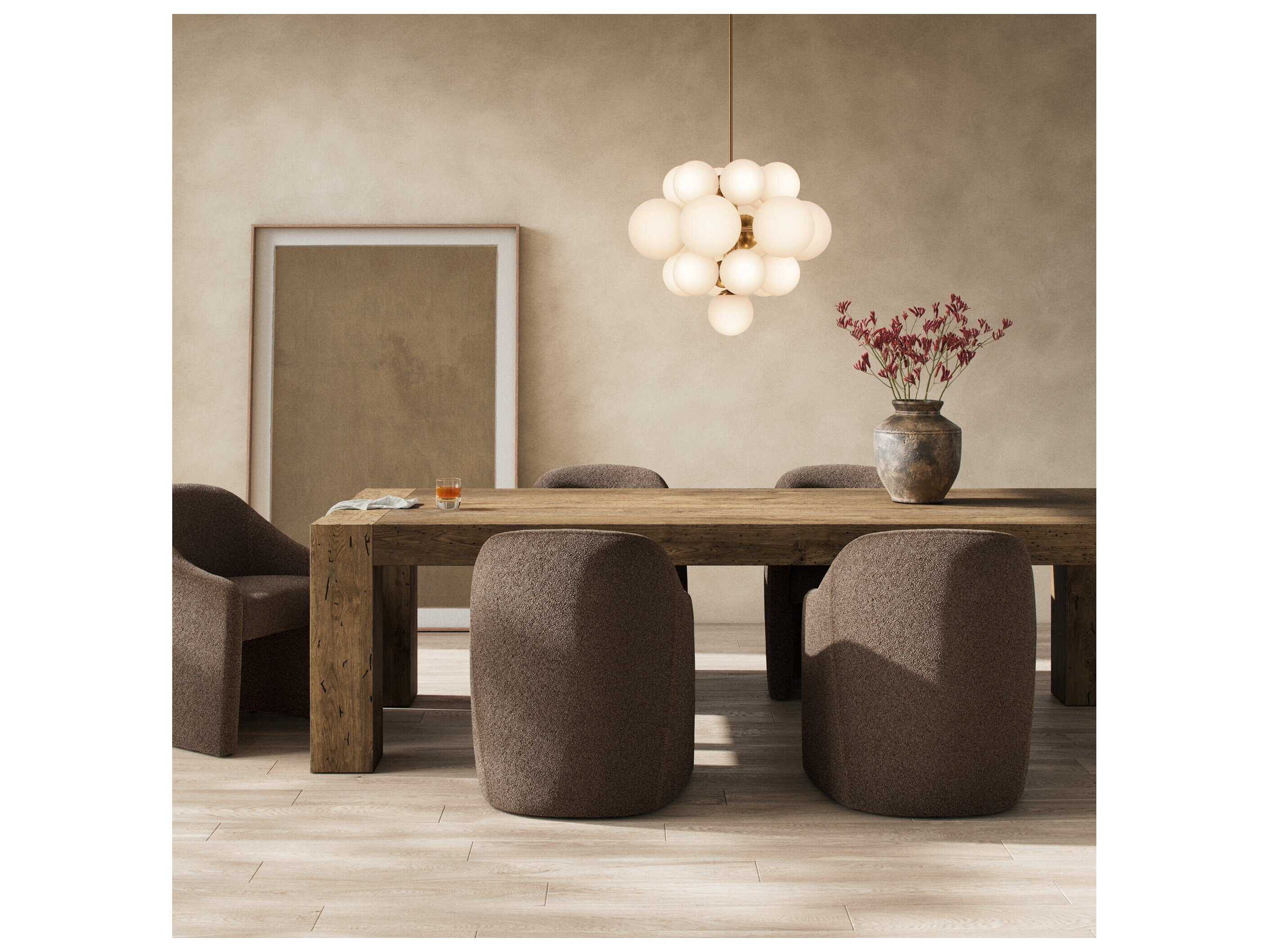 Four Hands Wesson Abaso Rectangular Rustic Wormwood Oak Dining Table