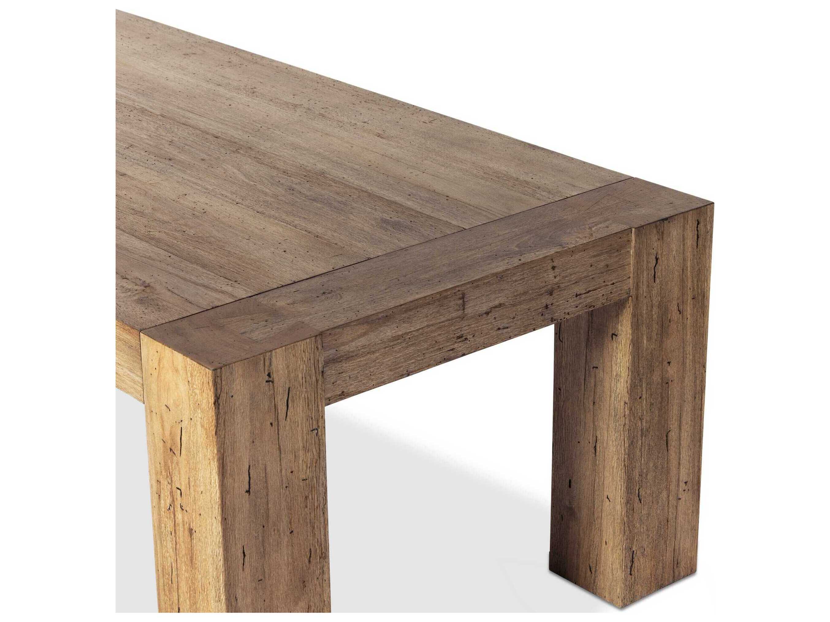 Four Hands Wesson Abaso Rectangular Rustic Wormwood Oak Dining Table