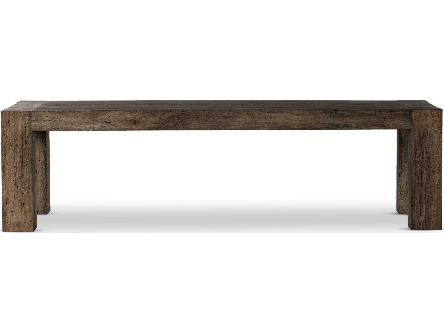 Four Hands Wesson Abaso Rectangular Ebony Rustic Wormwood Oak Dining Table