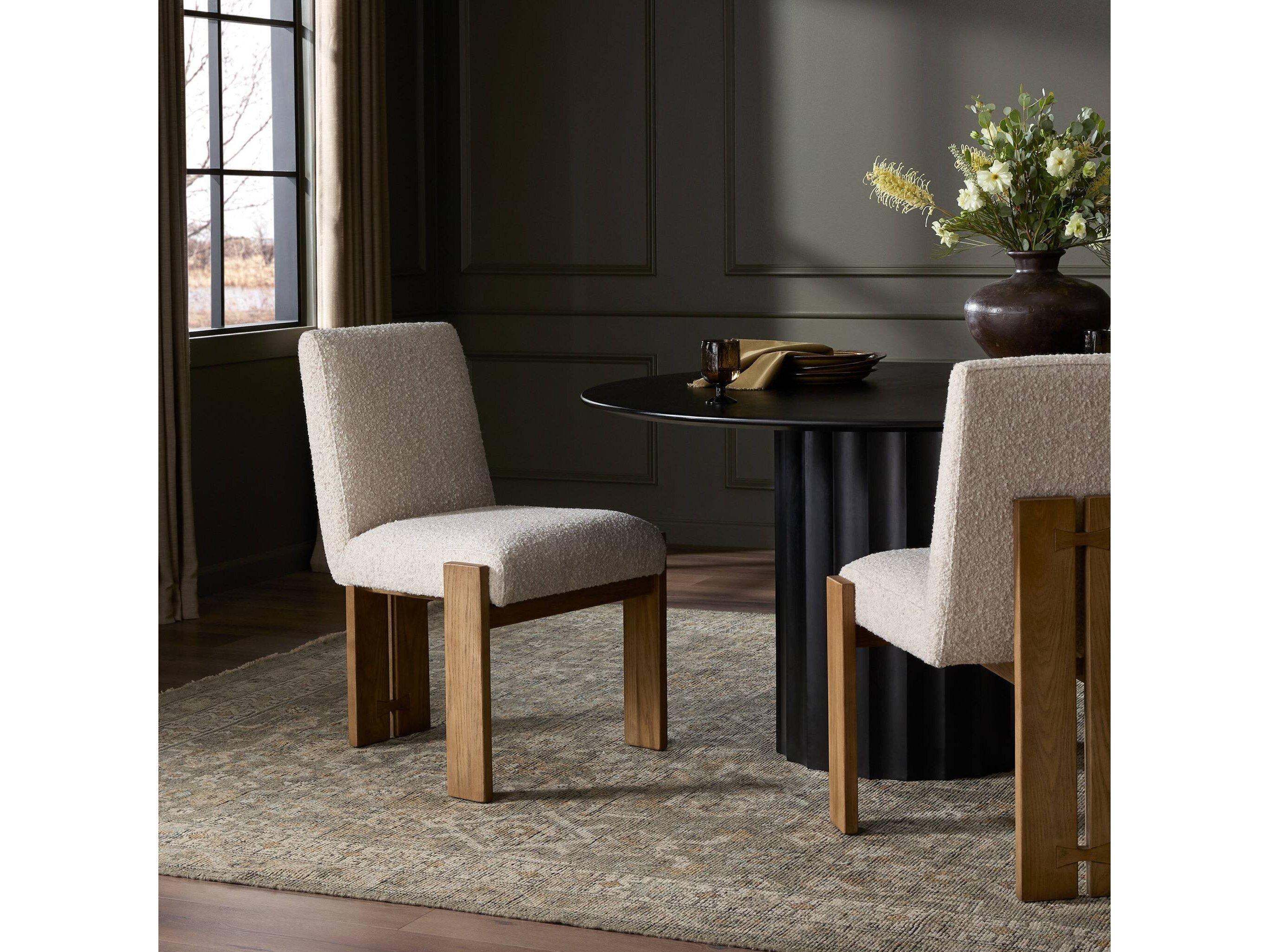 Four Hands Ashford Roxy Somerton Ash Upholstered Oak Wood Dining Chair