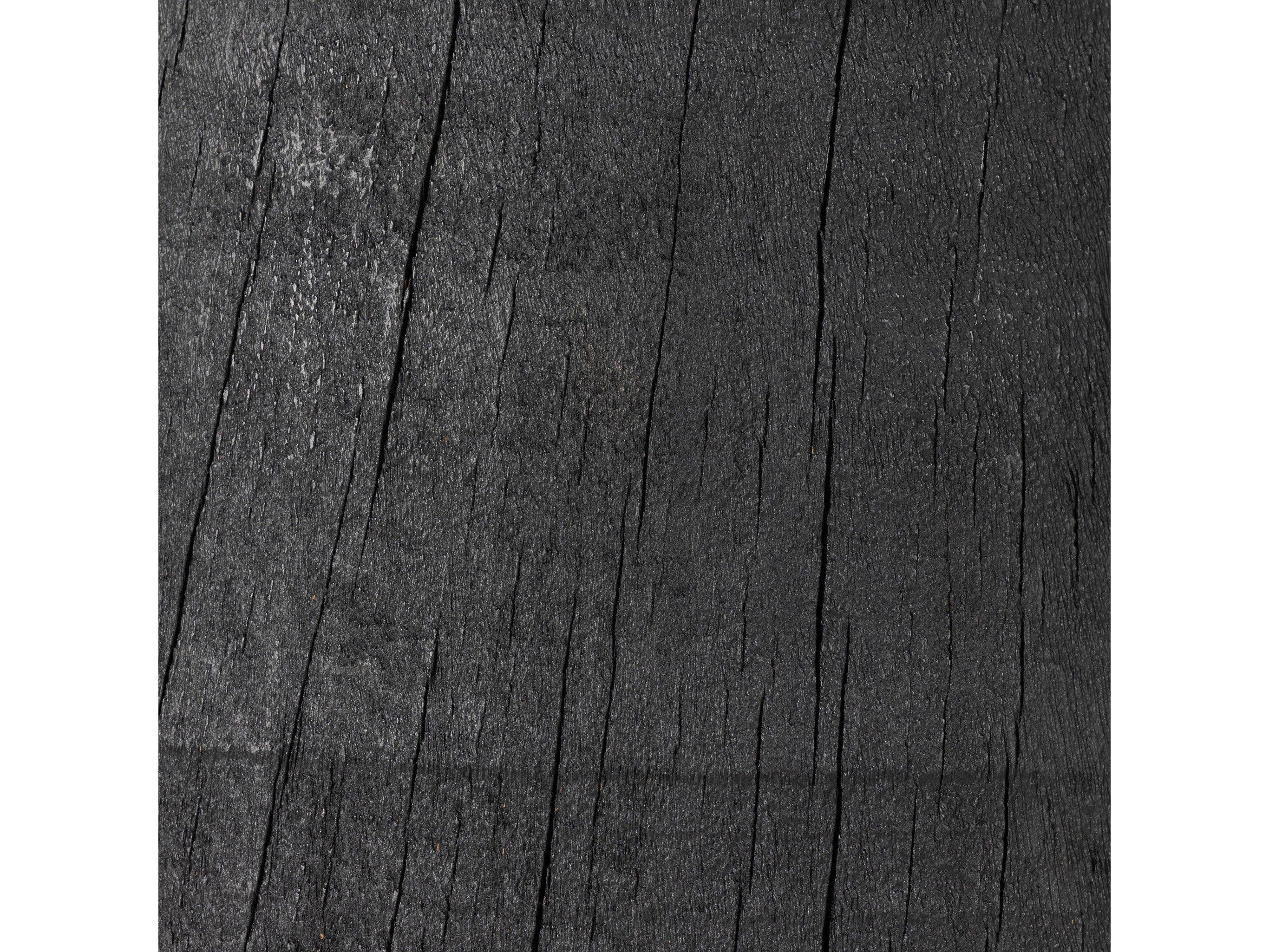 Four Hands Wesson Chess Round Wood Carbonized Black Aged Metal End Table