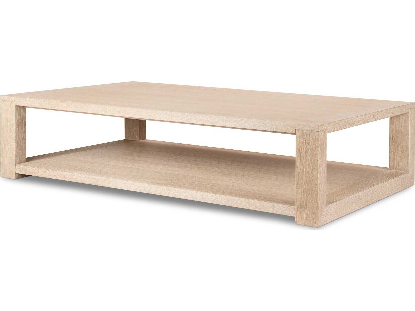 Four Hands Irondale Thomas Rectangular Wood Bleached Oak Veneer Solid Coffee Table