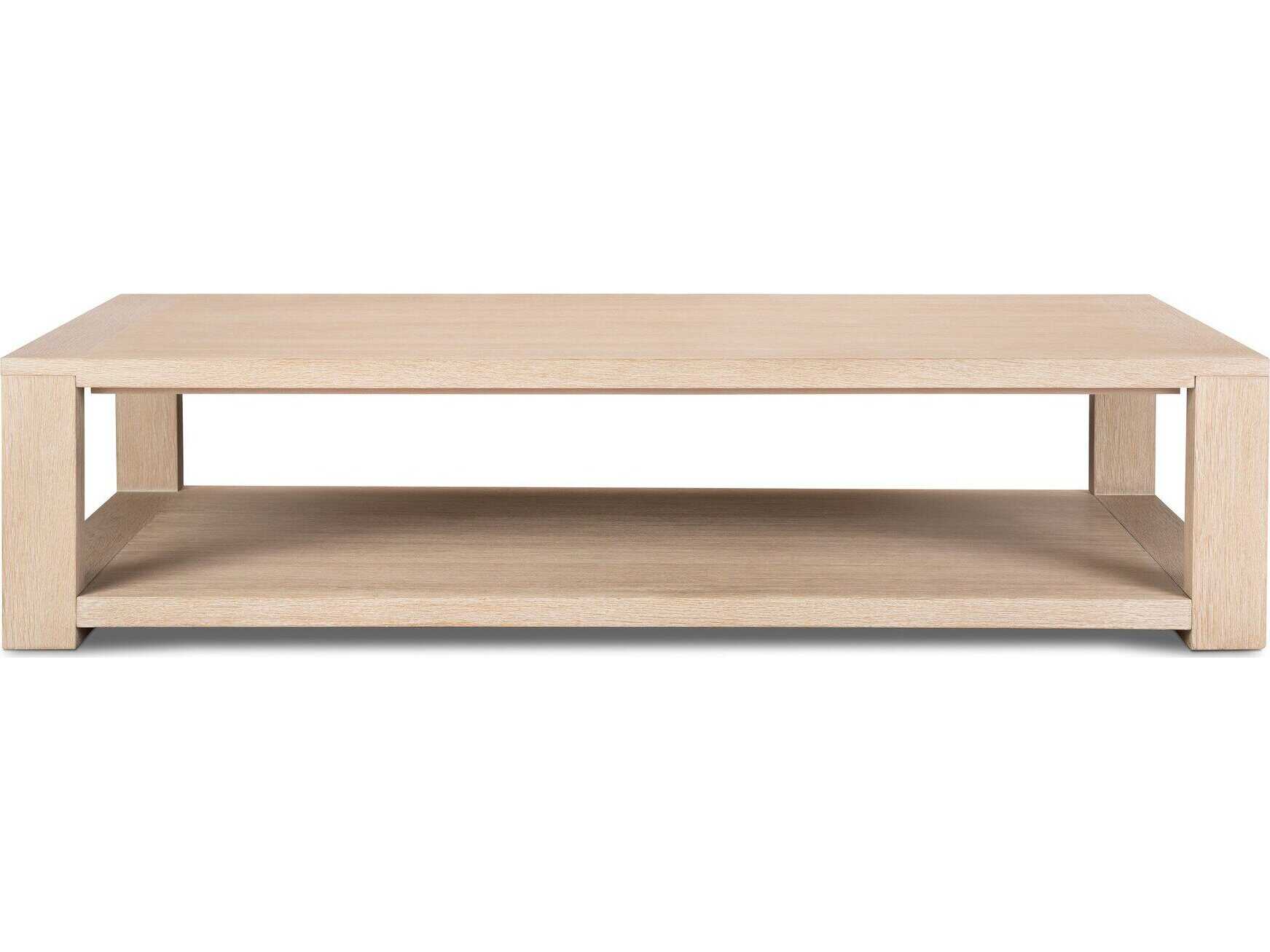 Four Hands Irondale Thomas Rectangular Wood Bleached Oak Veneer Solid Coffee Table