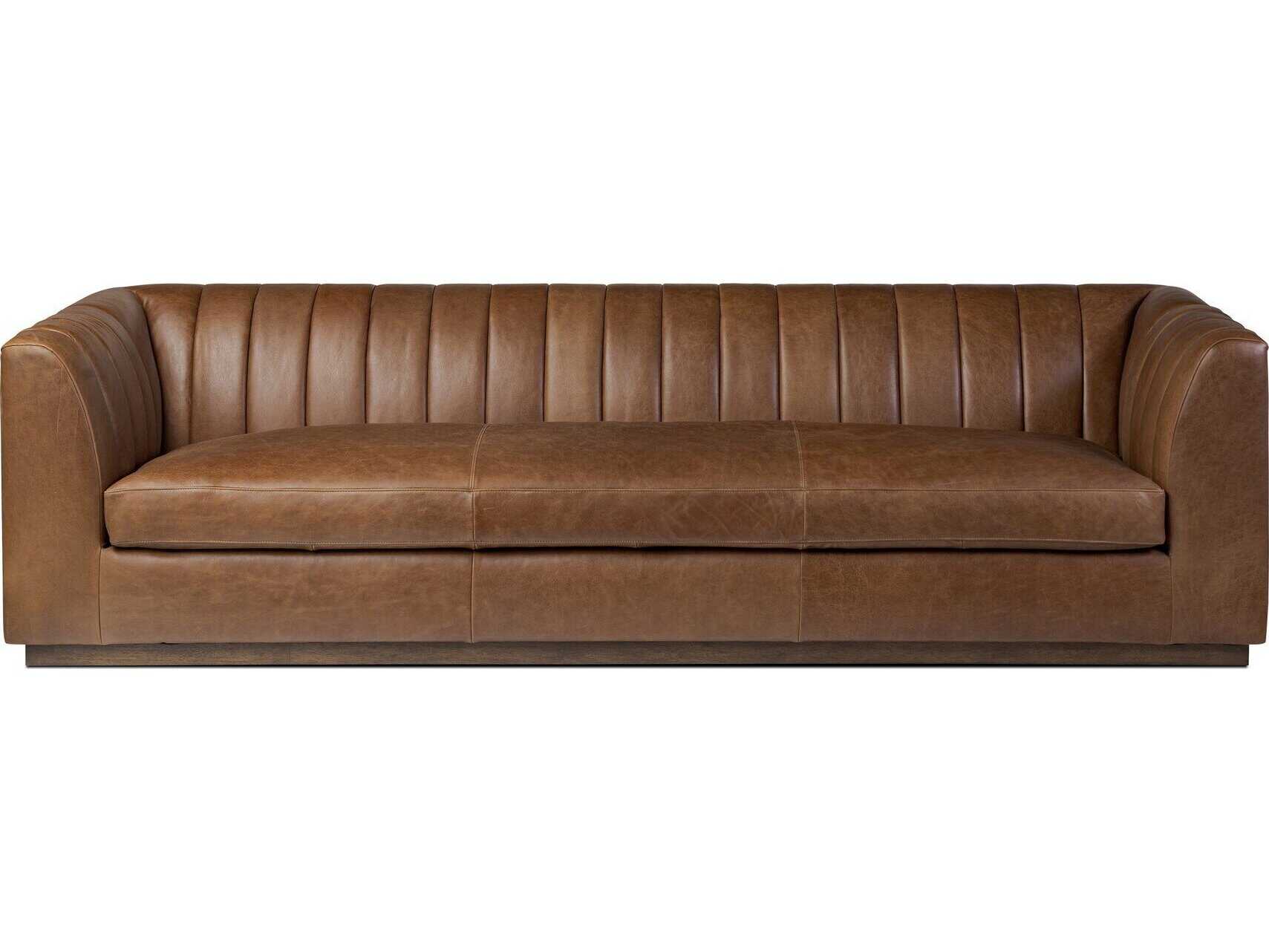 Four Hands Easton Alec Dulane Mahogany Leather Sofa