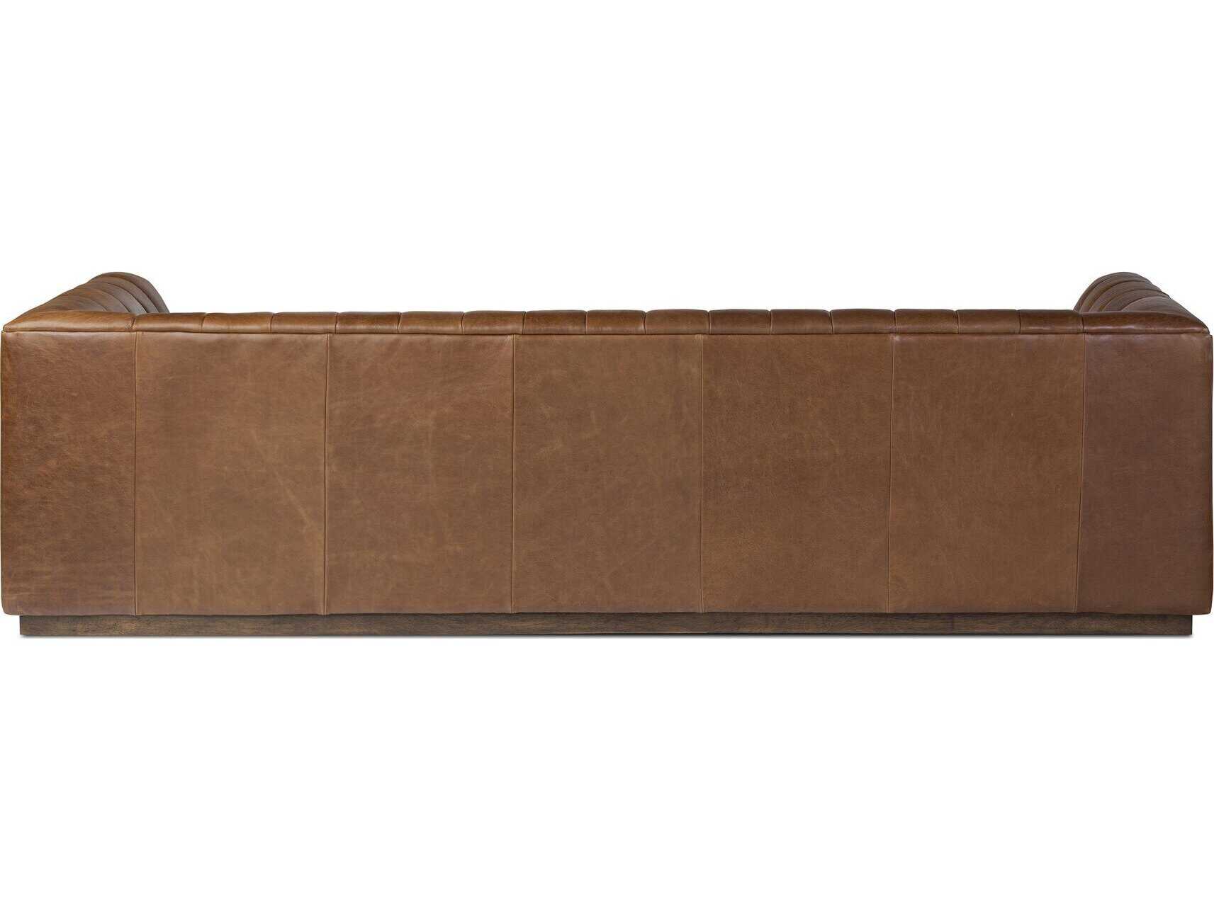 Four Hands Easton Alec Dulane Mahogany Leather Sofa