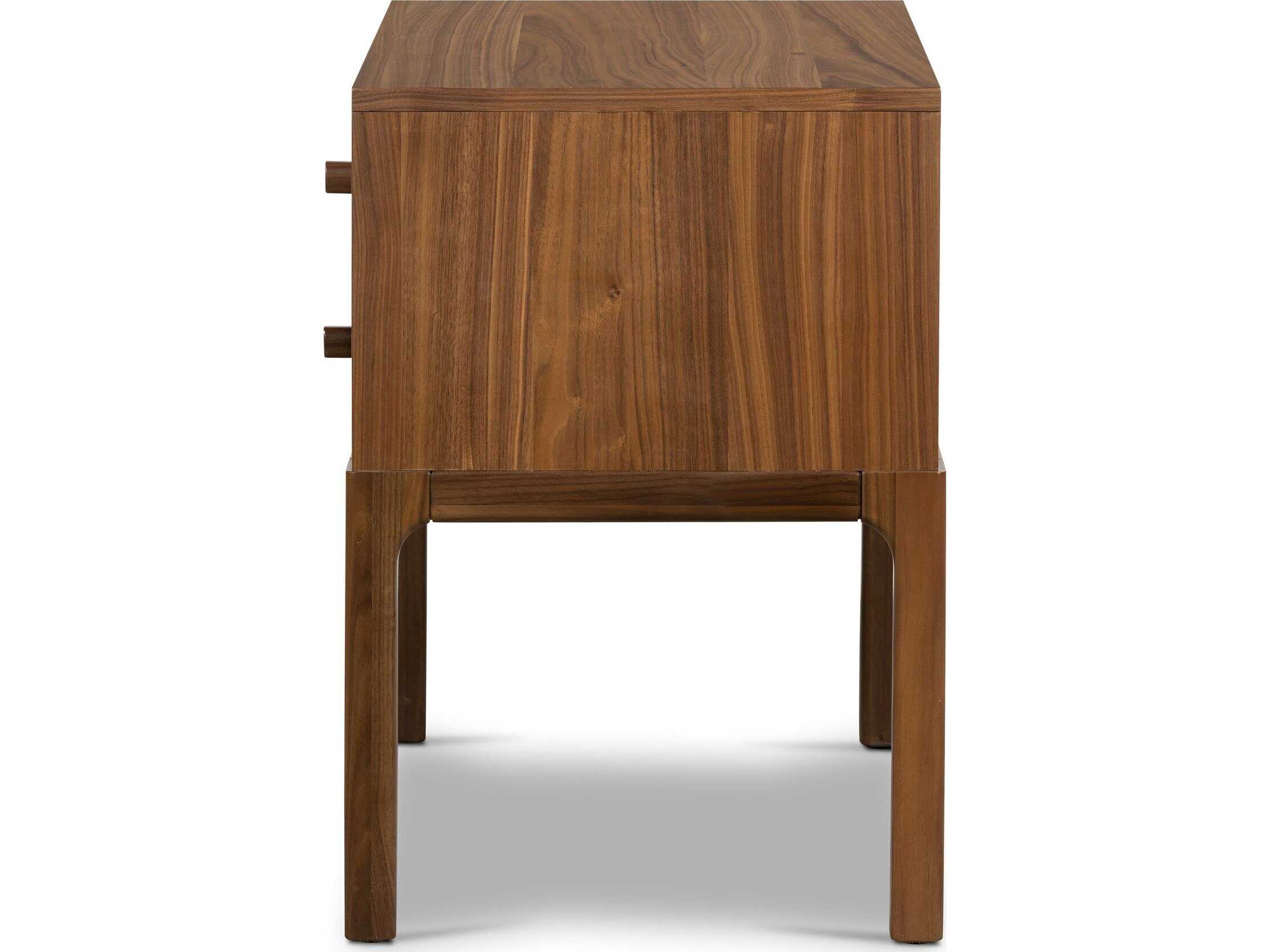 Four Hands Wallis Arturo 2-Drawers Brown Walnut Wood Nightstand