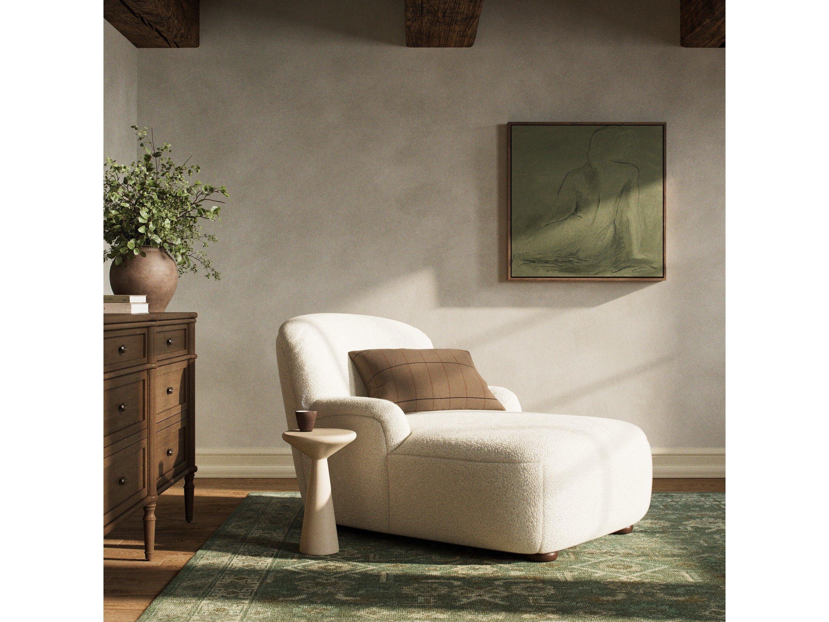 Four Hands Norwood Kadon Sheepskin Natural Chaise Lounge