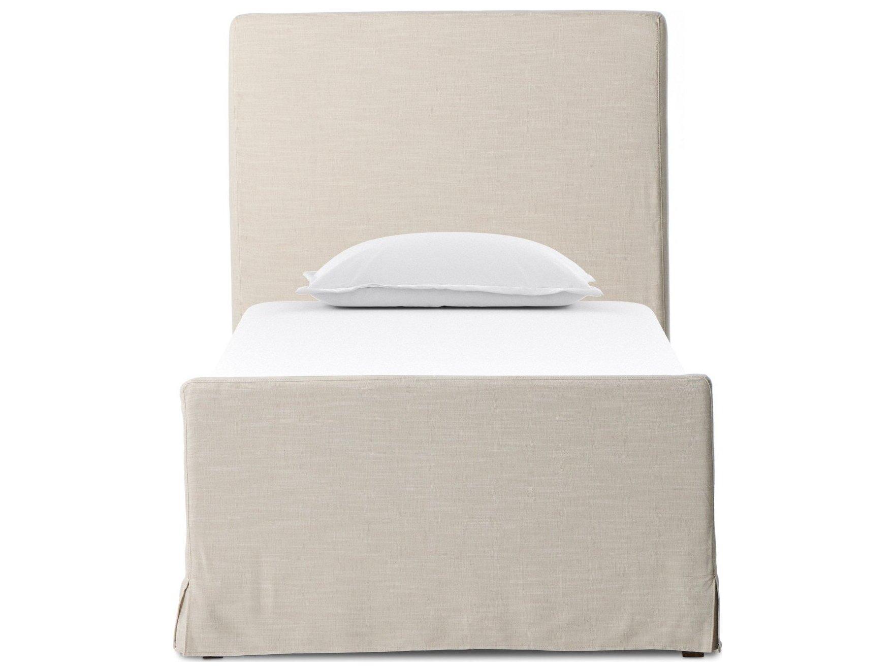 Four Hands Kensington Savoy Parchment Upholstered Twin Panel Bed