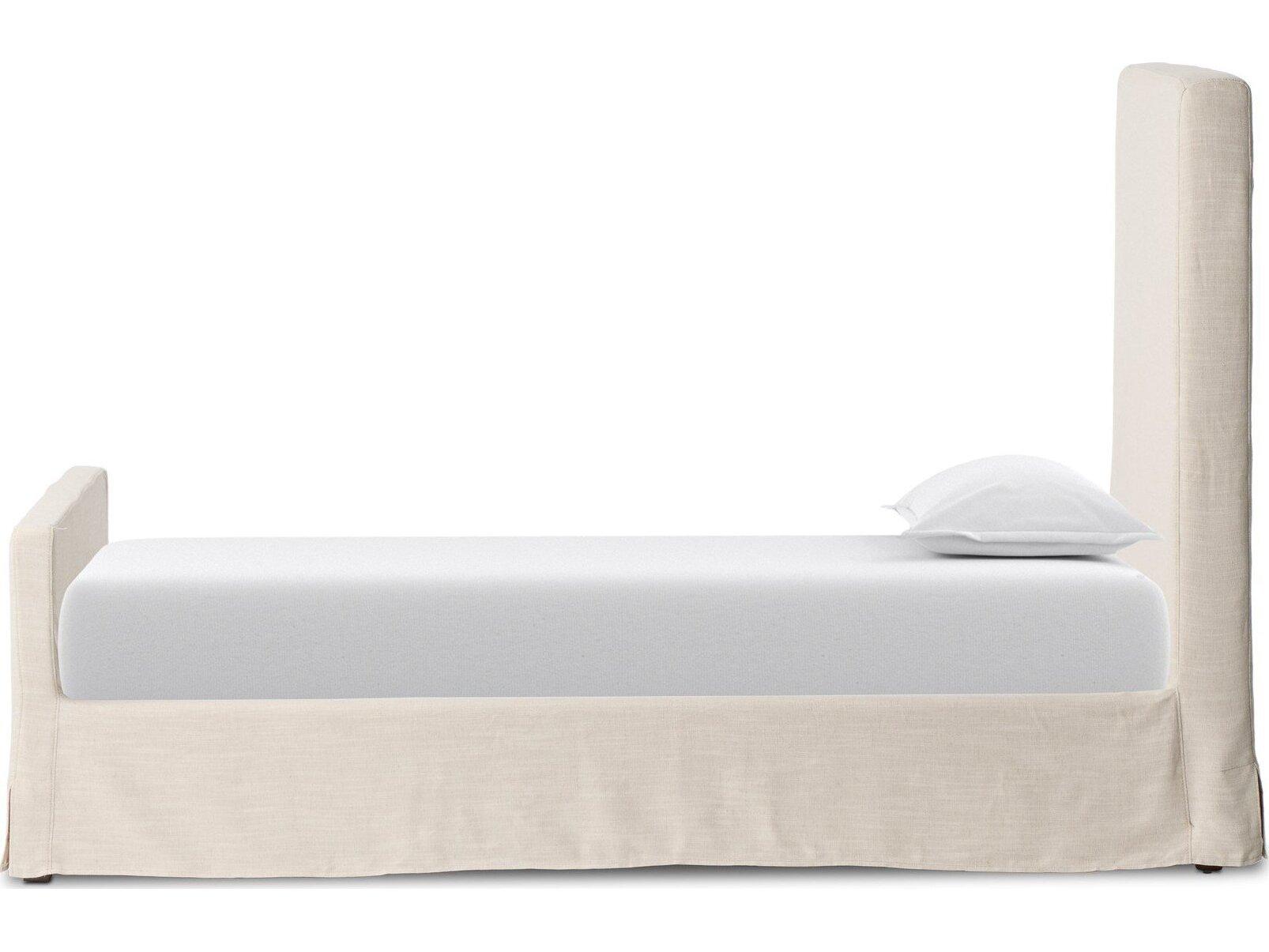 Four Hands Kensington Savoy Parchment Upholstered Twin Panel Bed