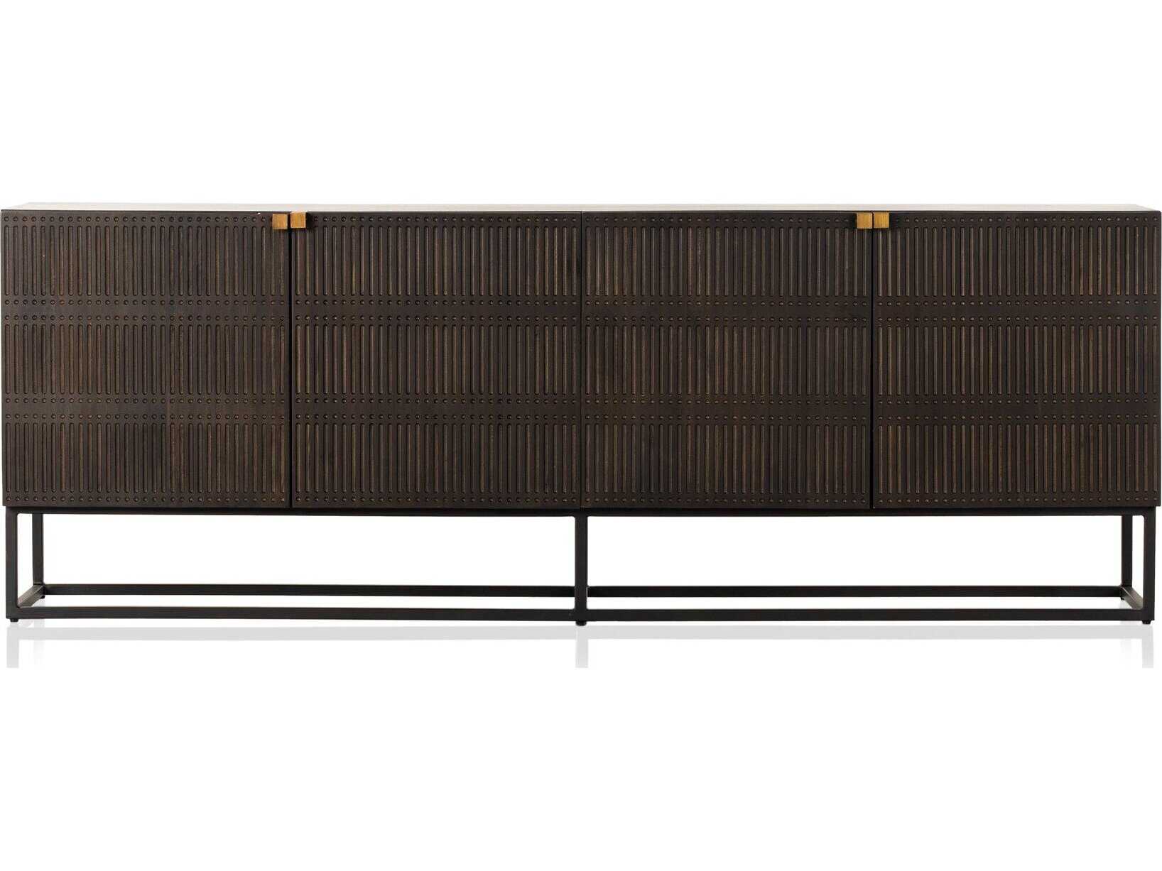 Four Hands Aiden Kelby Gunmetal  Closed Media Console