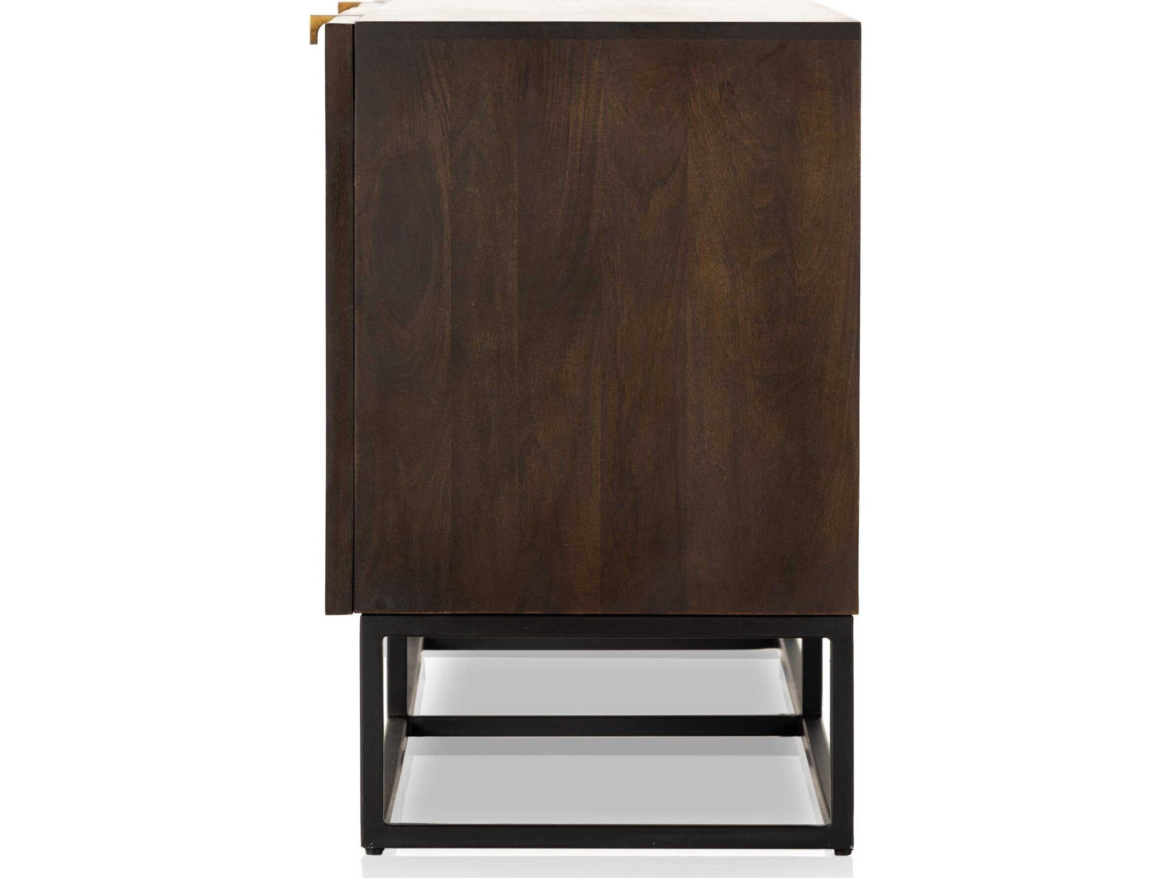 Four Hands Aiden Kelby Gunmetal  Closed Media Console