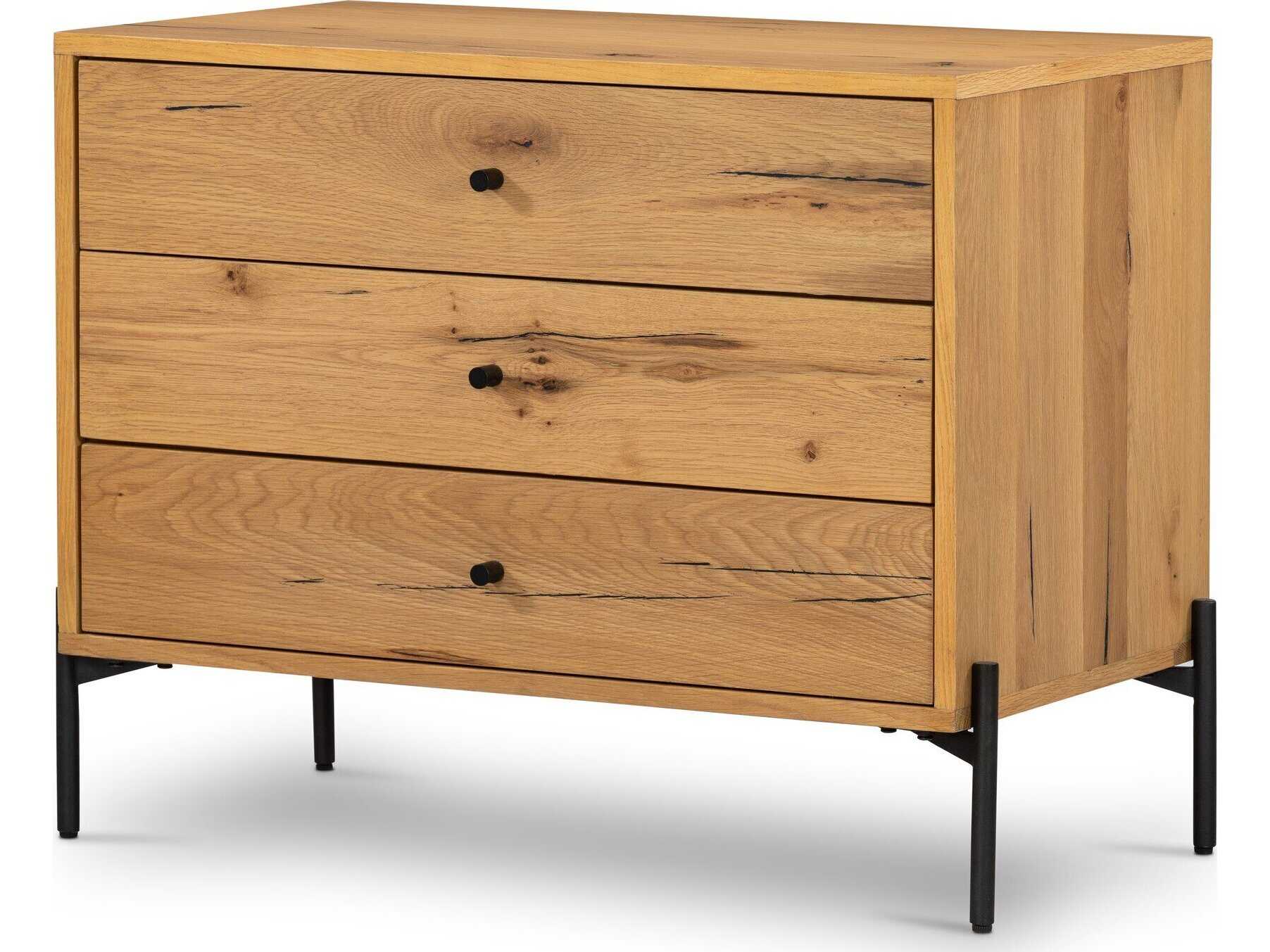 Four Hands Haiden Eaton Light Oak Resin Oak Wood Large Nightstand