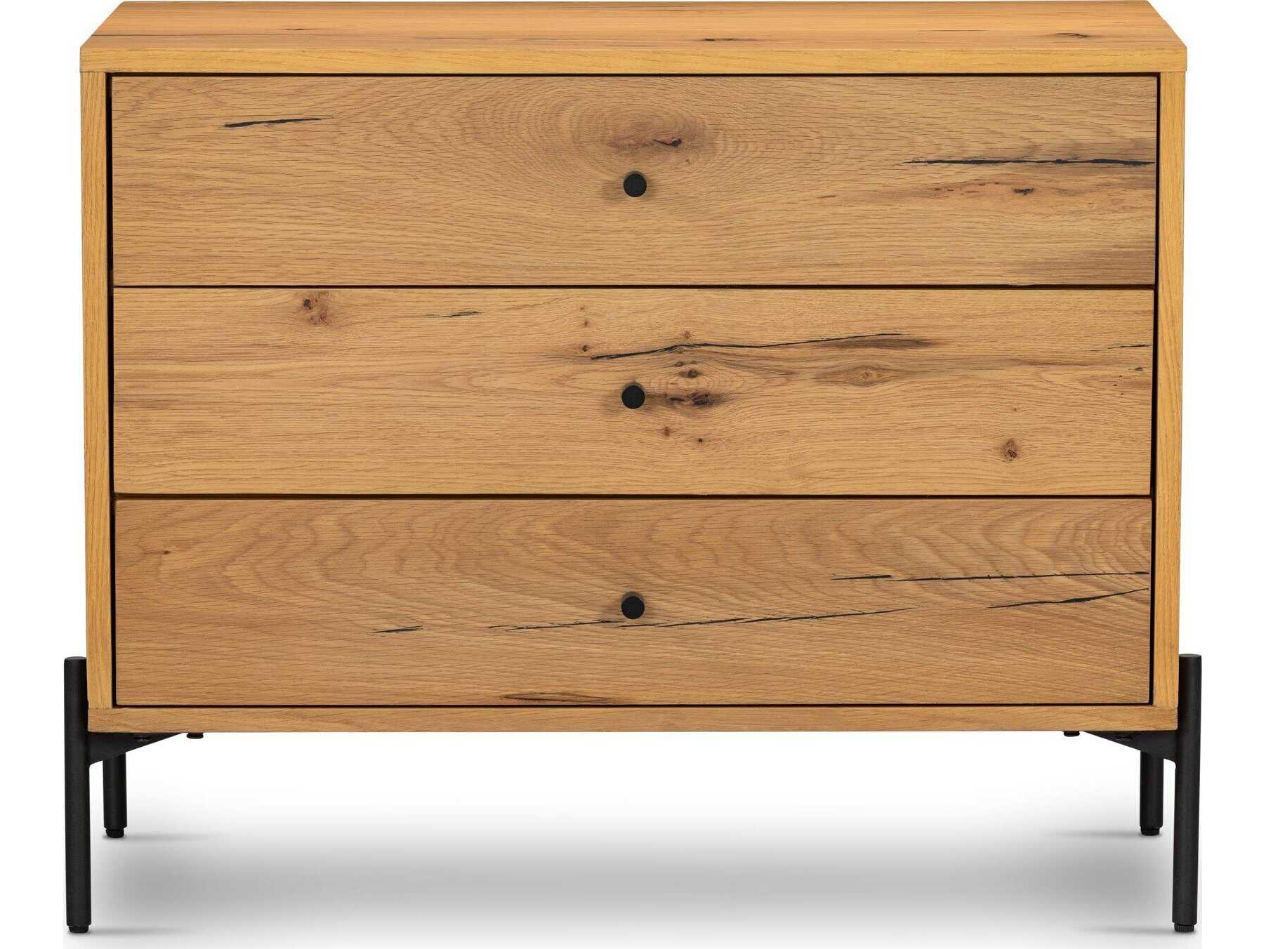 Four Hands Haiden Eaton Light Oak Resin Oak Wood Large Nightstand