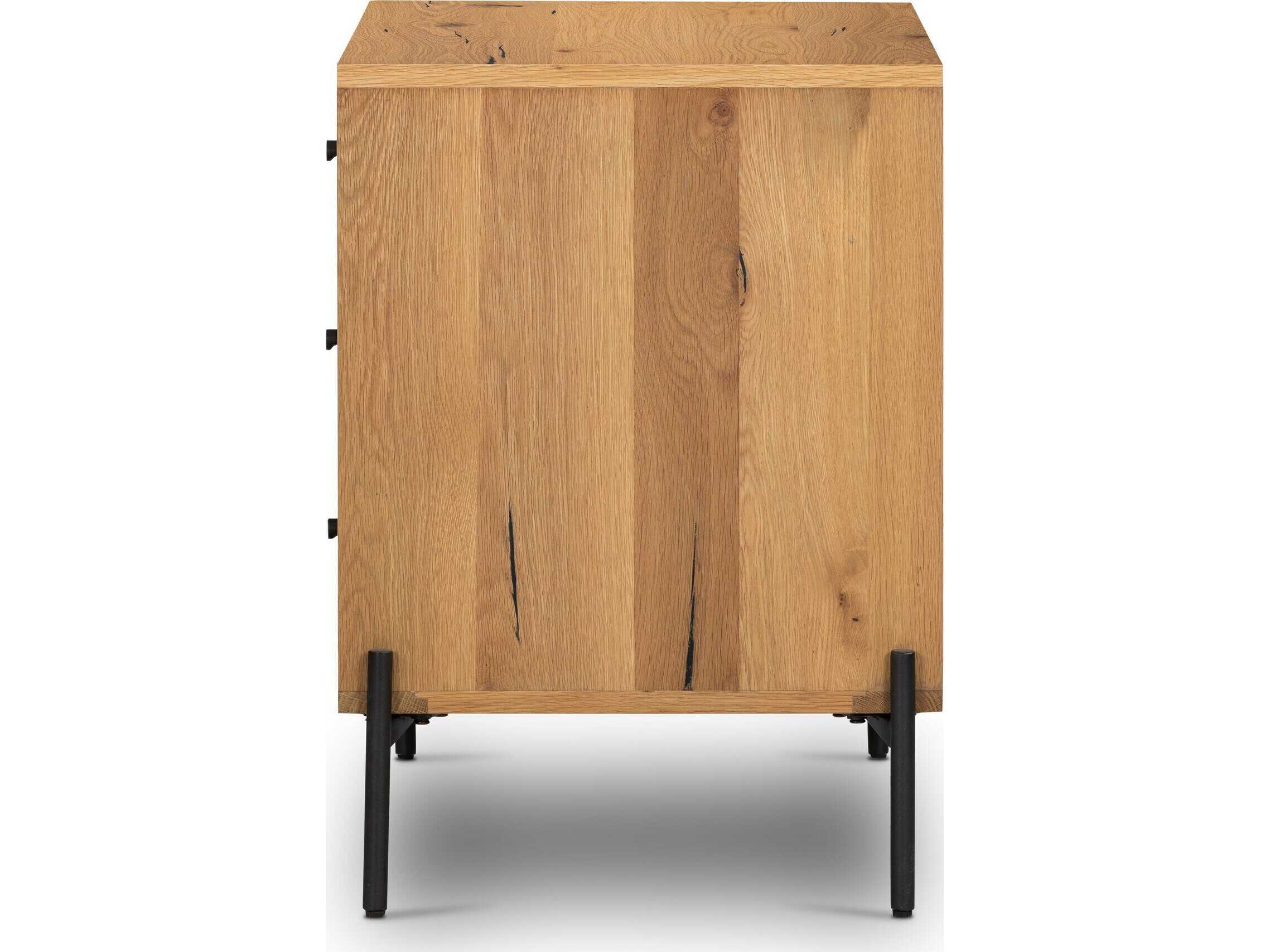 Four Hands Haiden Eaton Light Oak Resin Oak Wood Large Nightstand