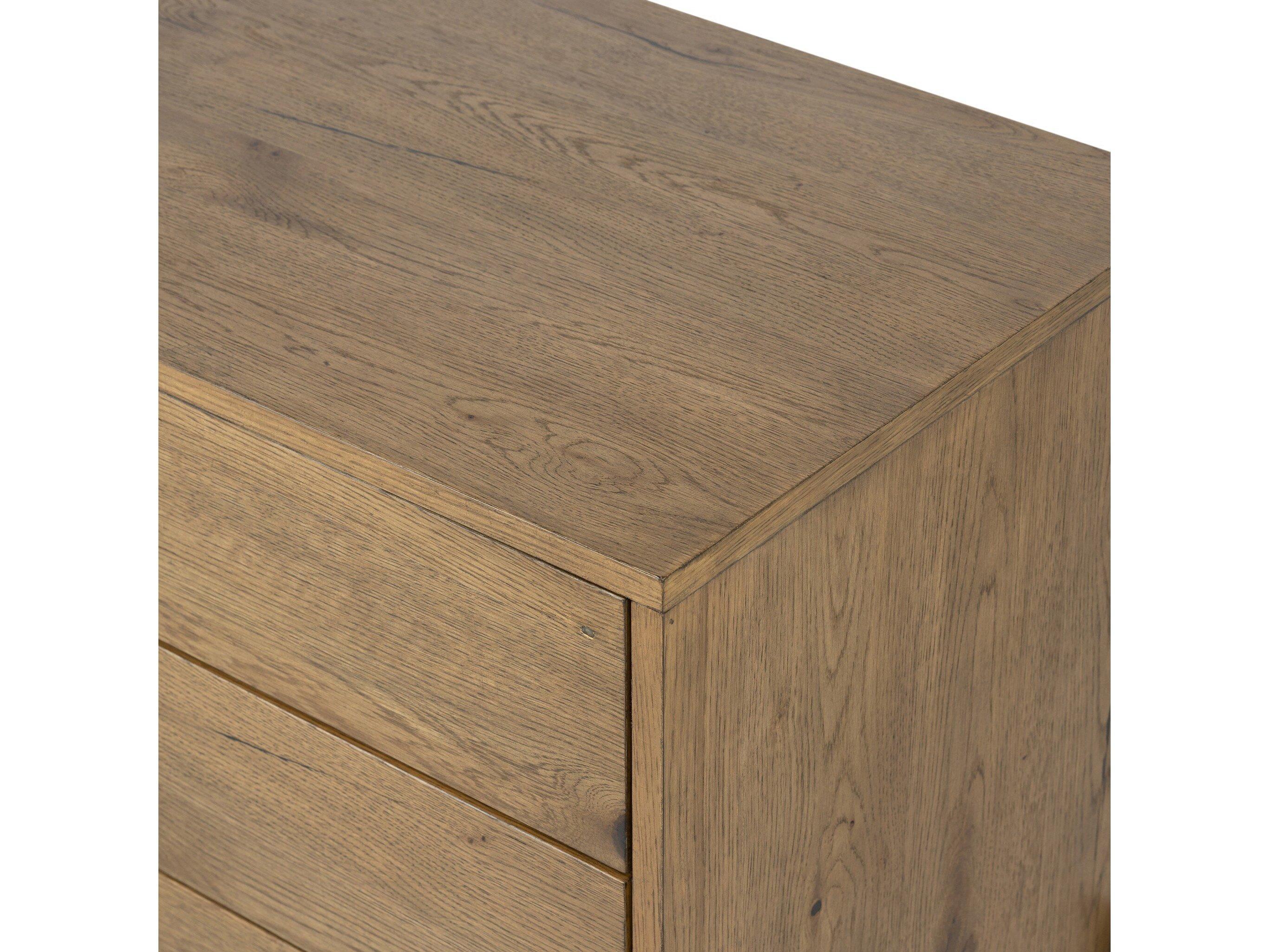 Four Hands Haiden Eaton 3-Drawers Brown Oak Wood Nightstand