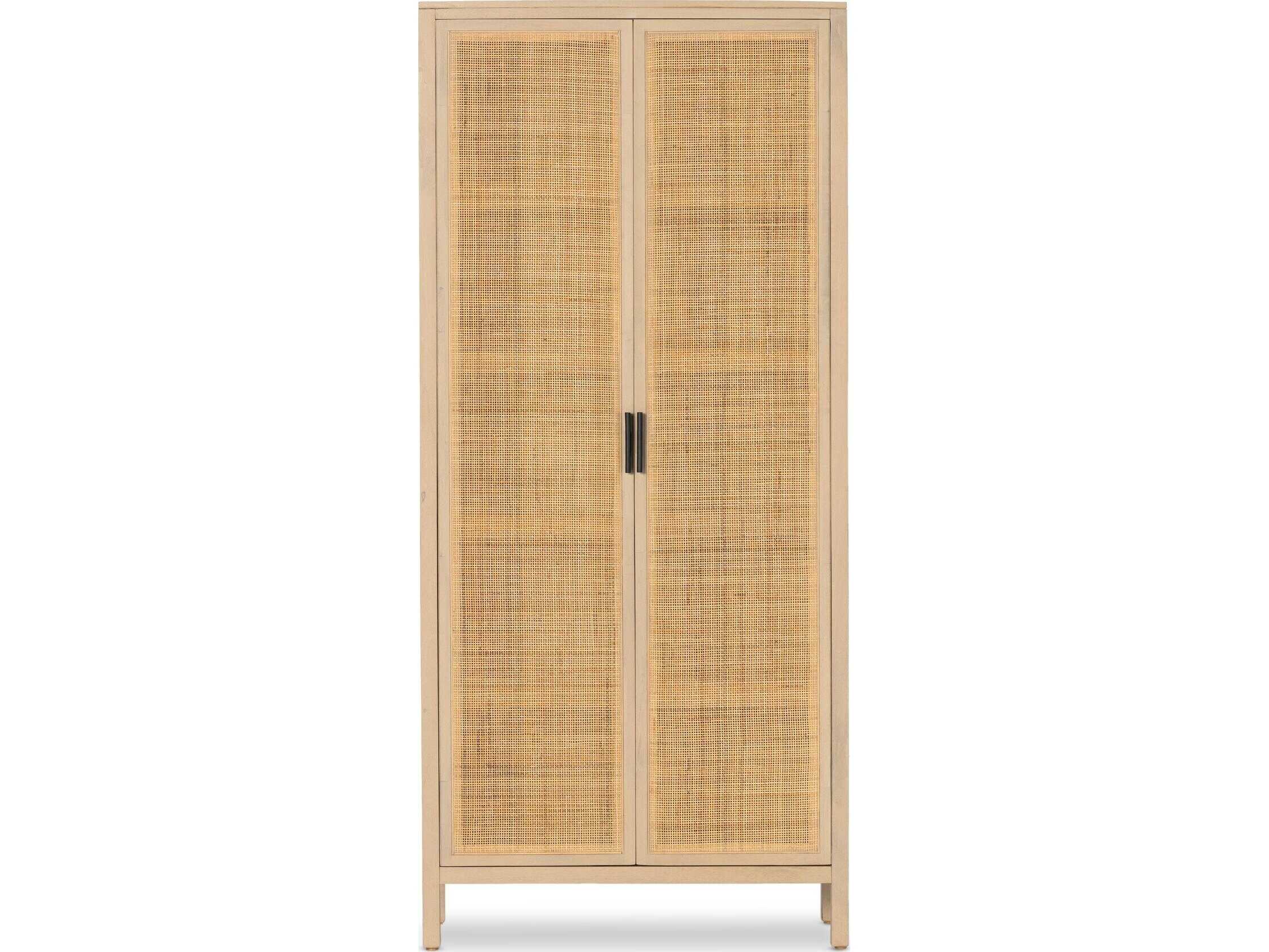 Four Hands Leighton Caprice Natural Mango  Wood Tall Cabinet