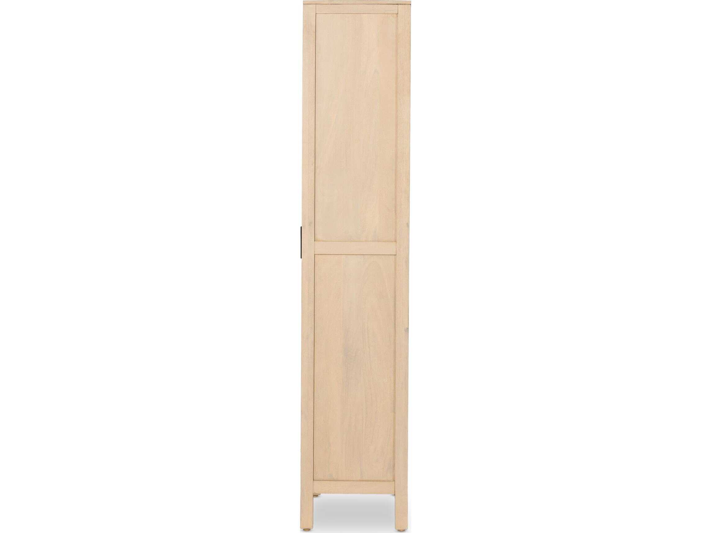 Four Hands Leighton Caprice Natural Mango  Wood Tall Cabinet
