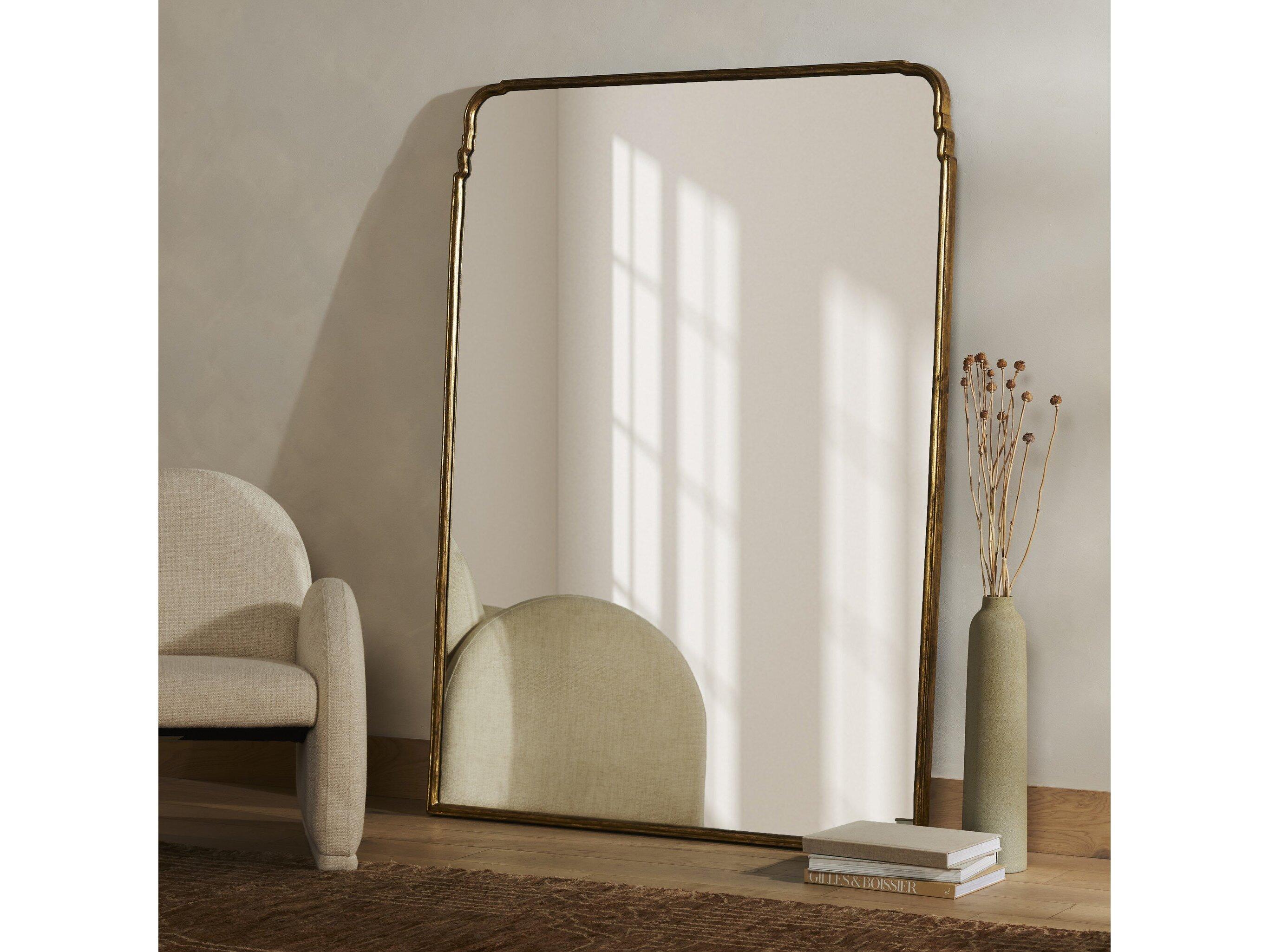 Four Hands Asher Loire Antiqued Gold Leaf Grand Floor Mirror