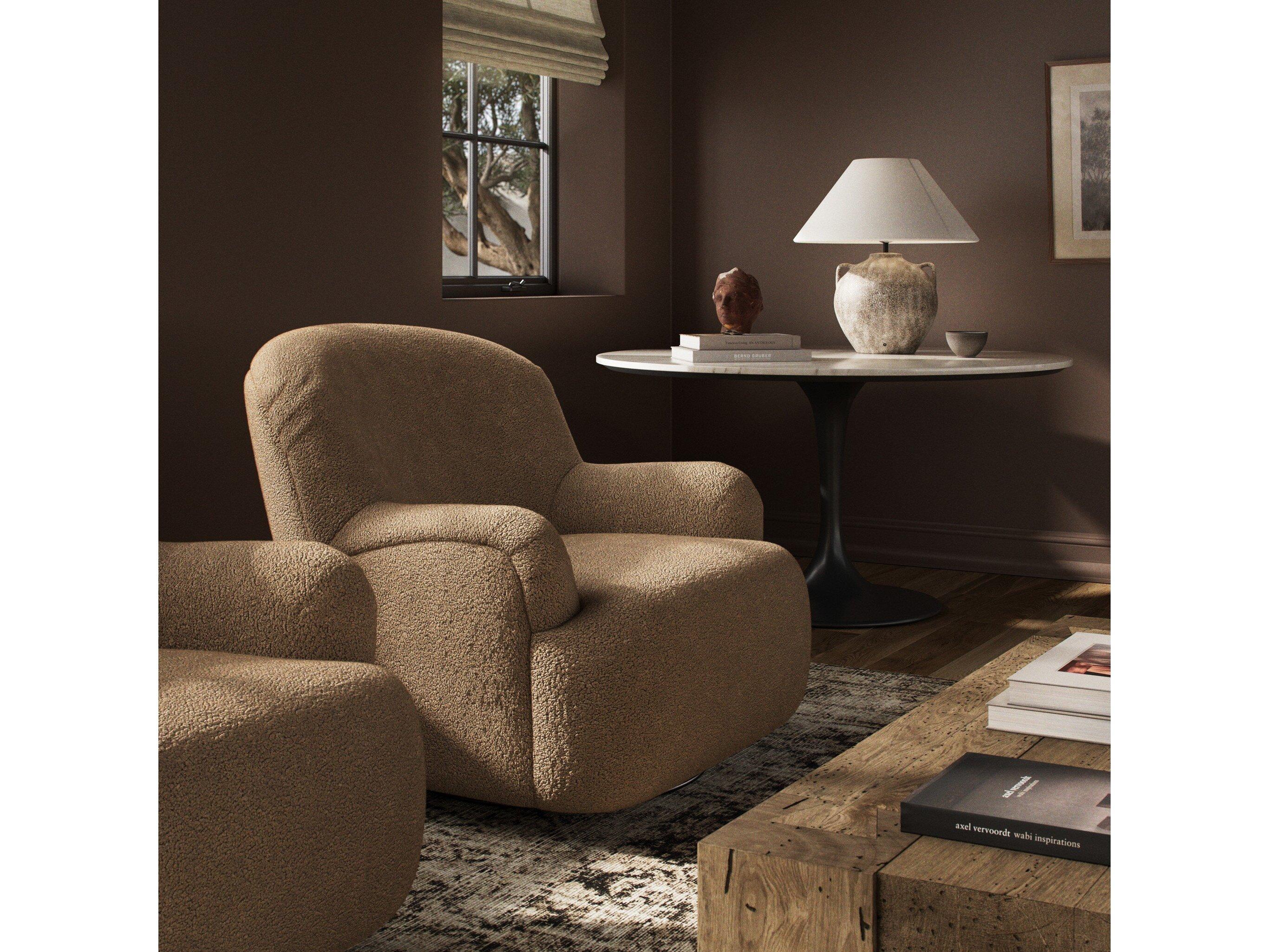 Four Hands Norwood Kadon Sheepskin Camel  Accent Chair