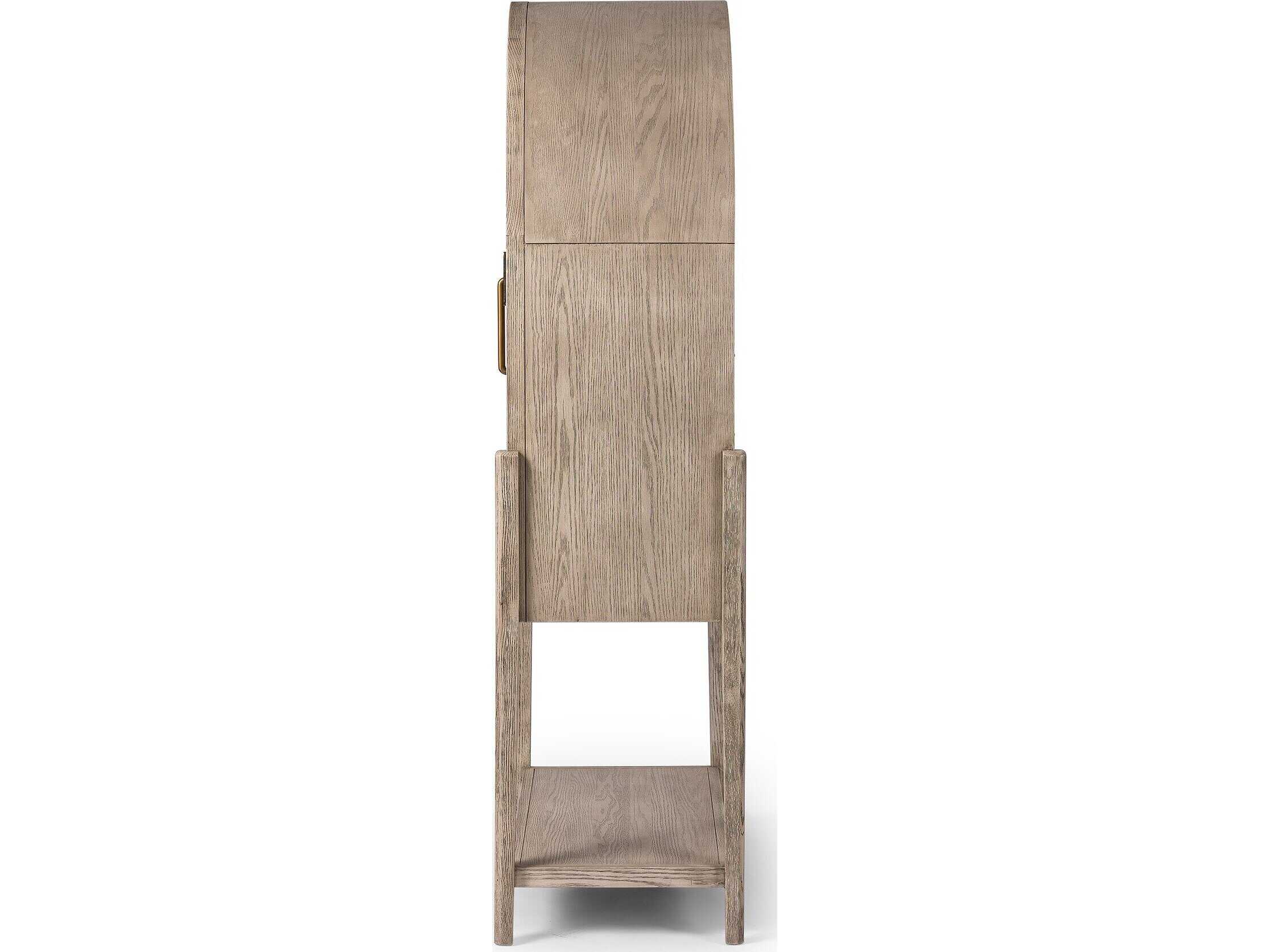 Four Hands Irondale Tolle Rustic White Solid Oak Wood Bar Cabinet