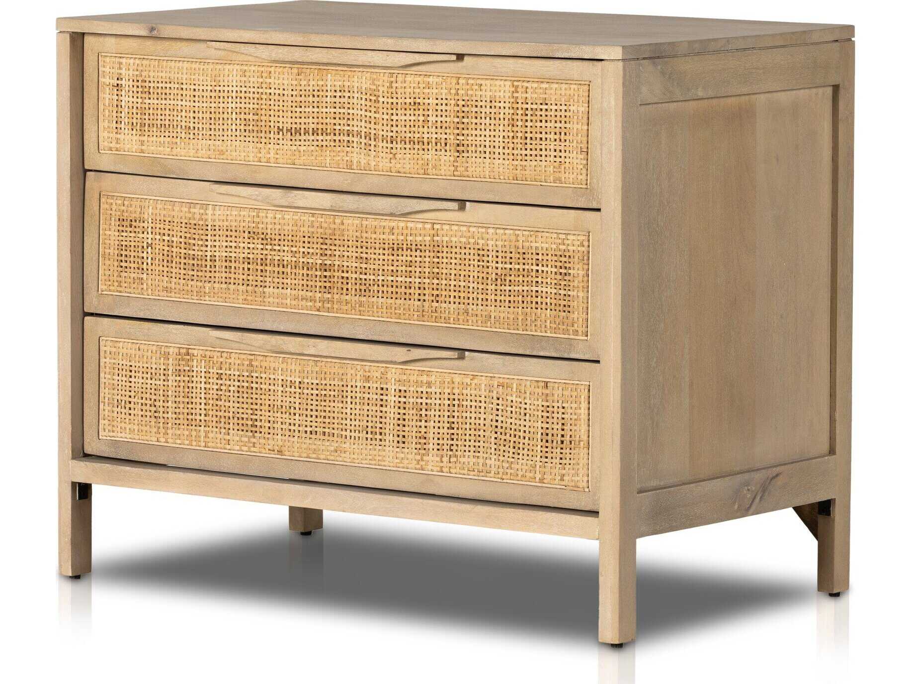 Four Hands Prescott Sydney 3-Drawers Mango Wood Nightstand