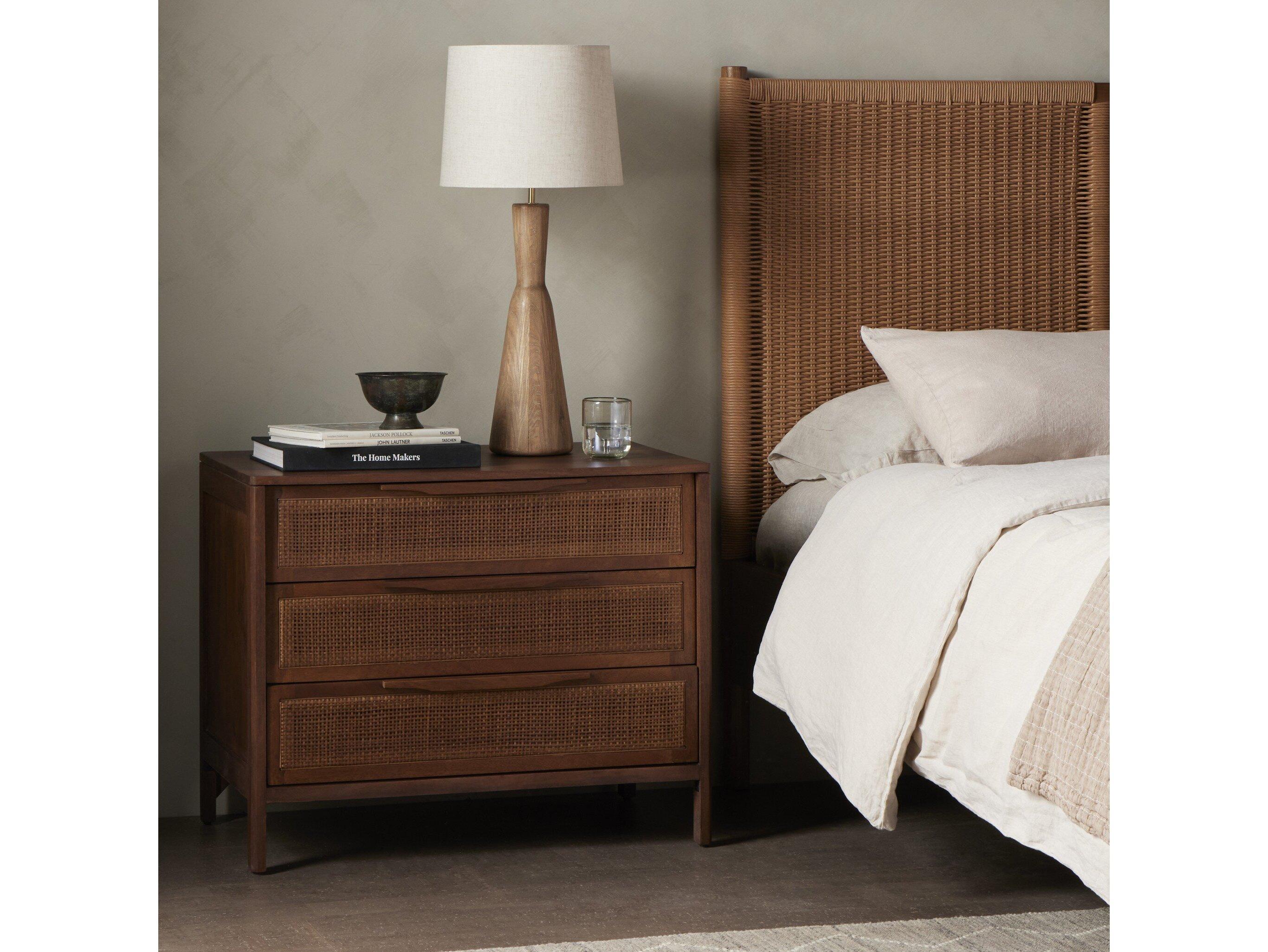 Four Hands Prescott Sydney 3-Drawers Mango Wood Nightstand