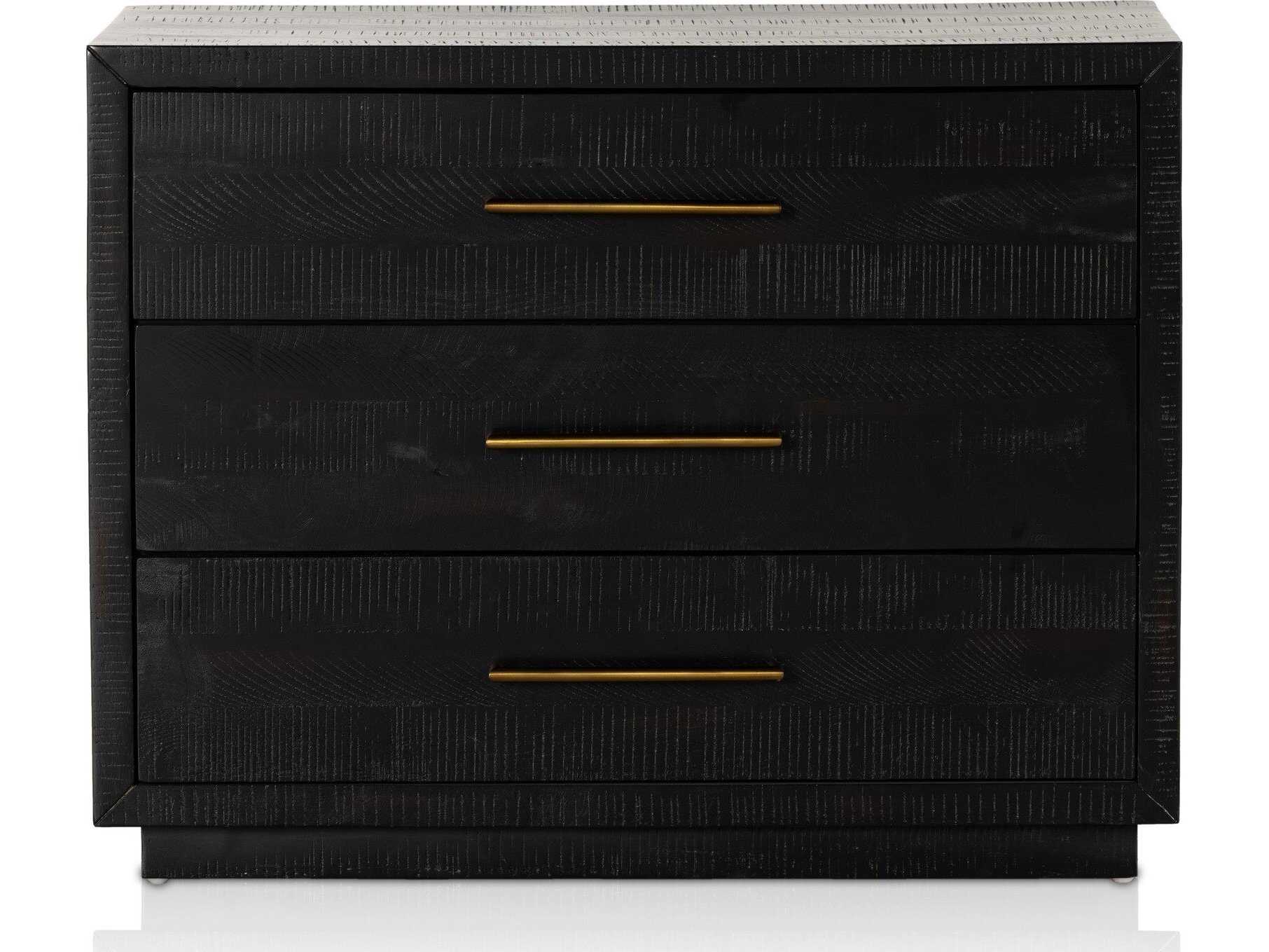 Four Hands Hadley Suki Burnished Black  Large Nightstand