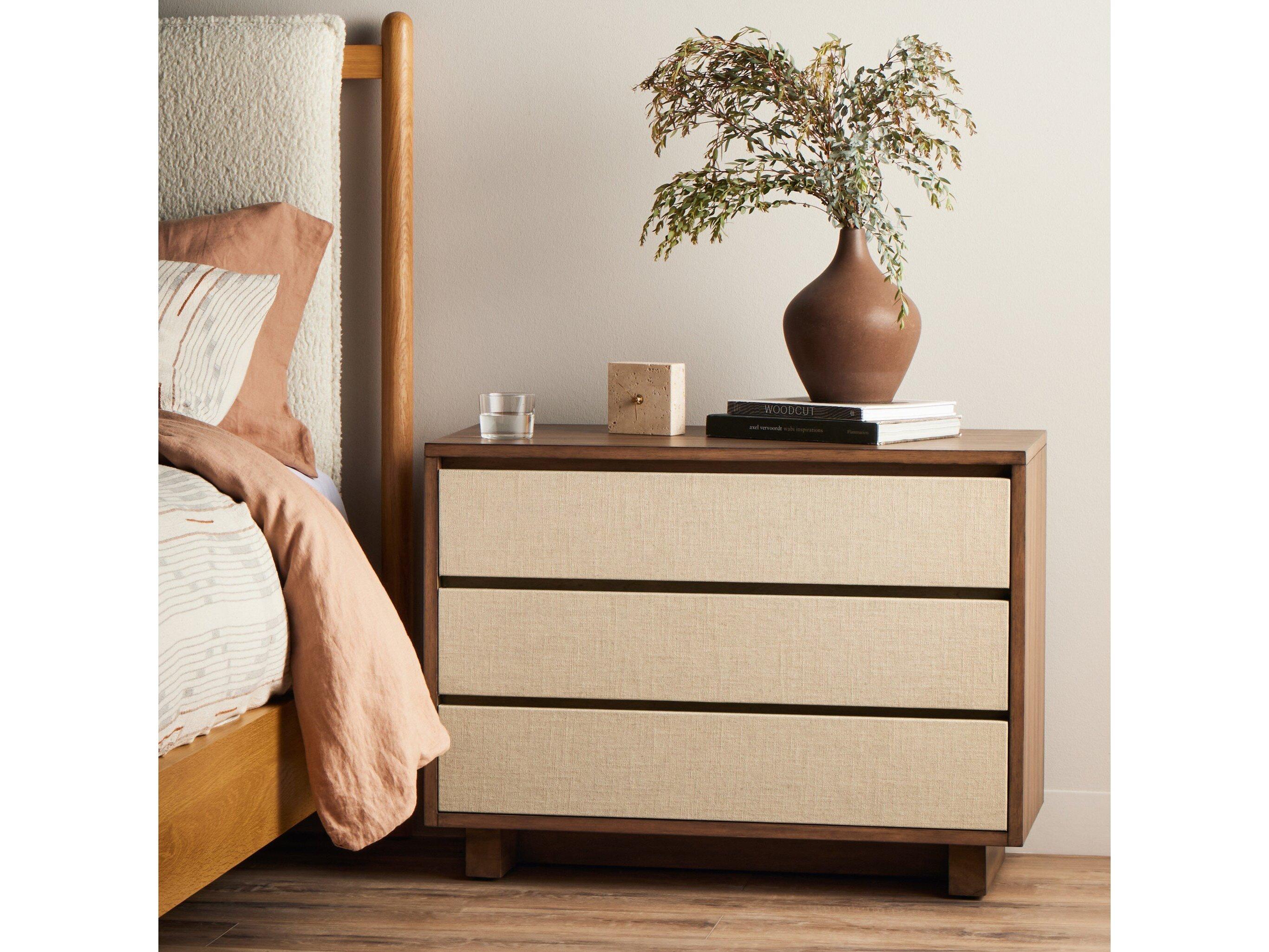 Four Hands Callahan Grove 3-Drawers Brown Mahogany Wood Nightstand