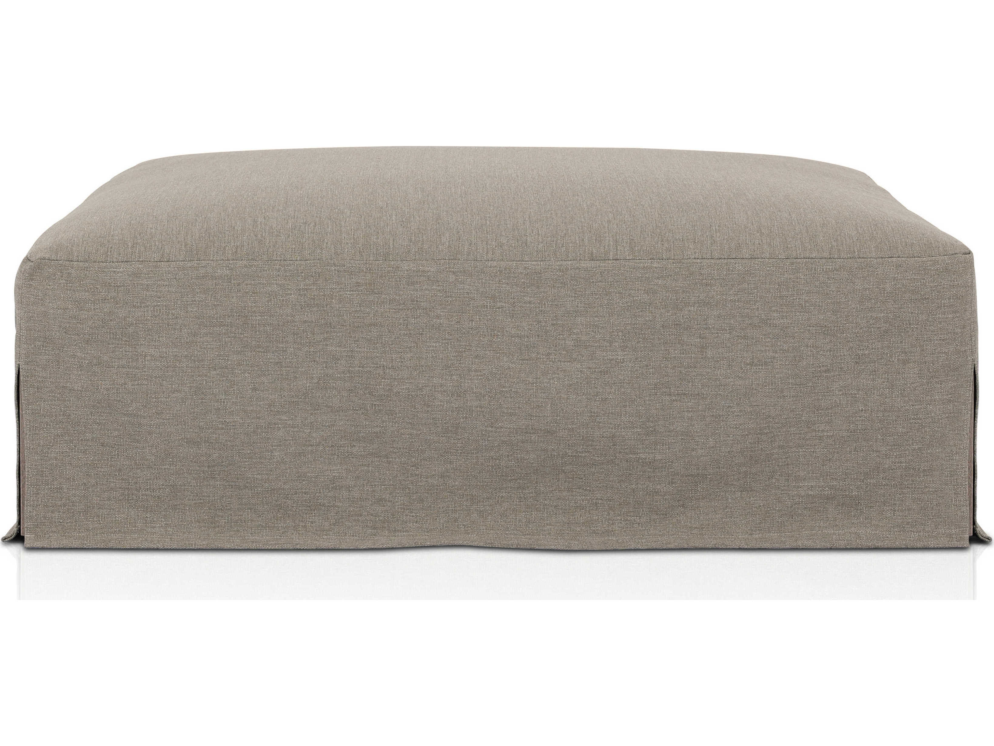 Four Hands Solano Laskin Alessi Fawn Washed Brown Upholstered Ottoman