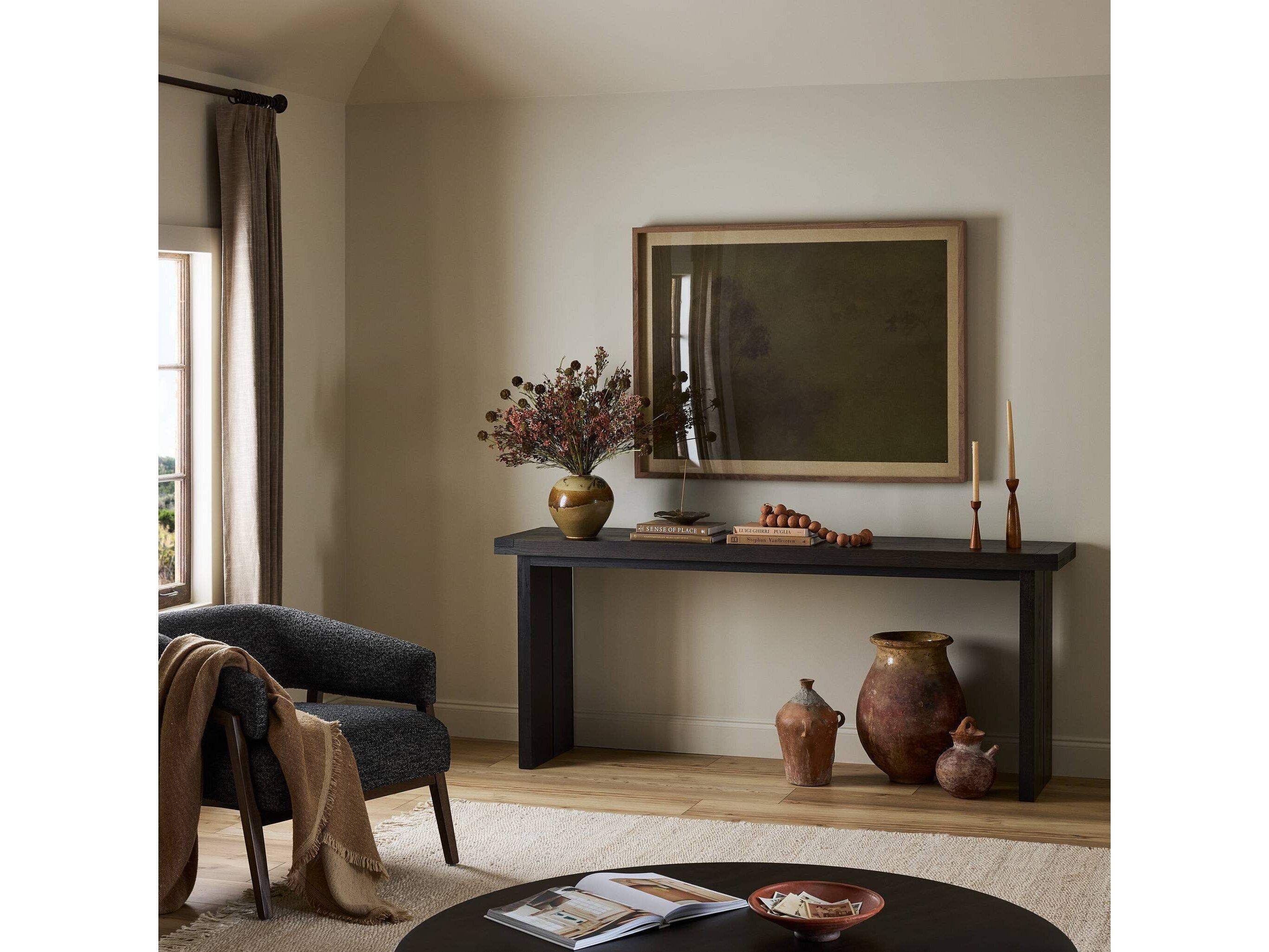 Four Hands Bennett Warby Worn Black Veneer Console Table