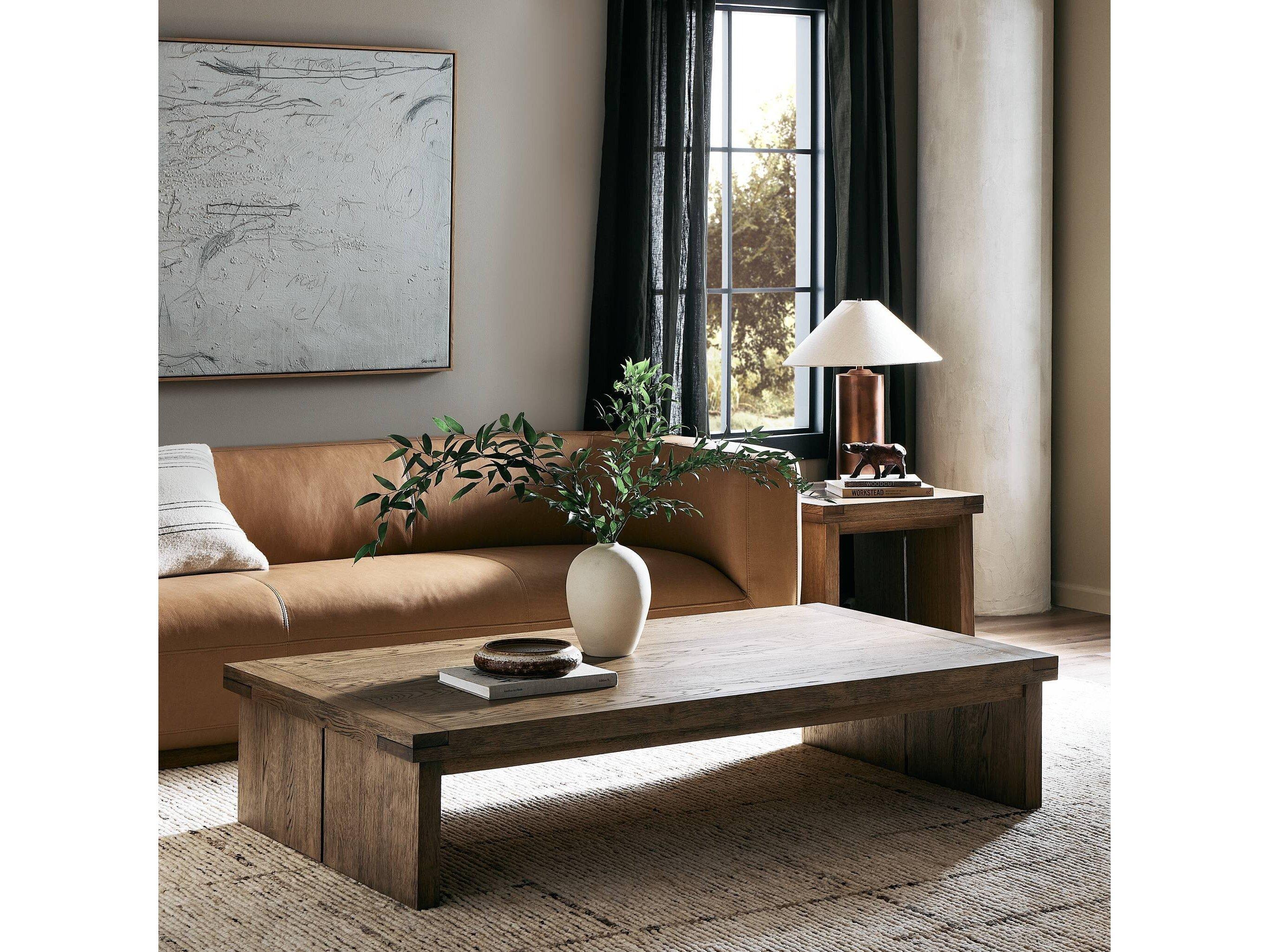 Four Hands Bennett Warby Worn Oak Veneer Coffee Table
