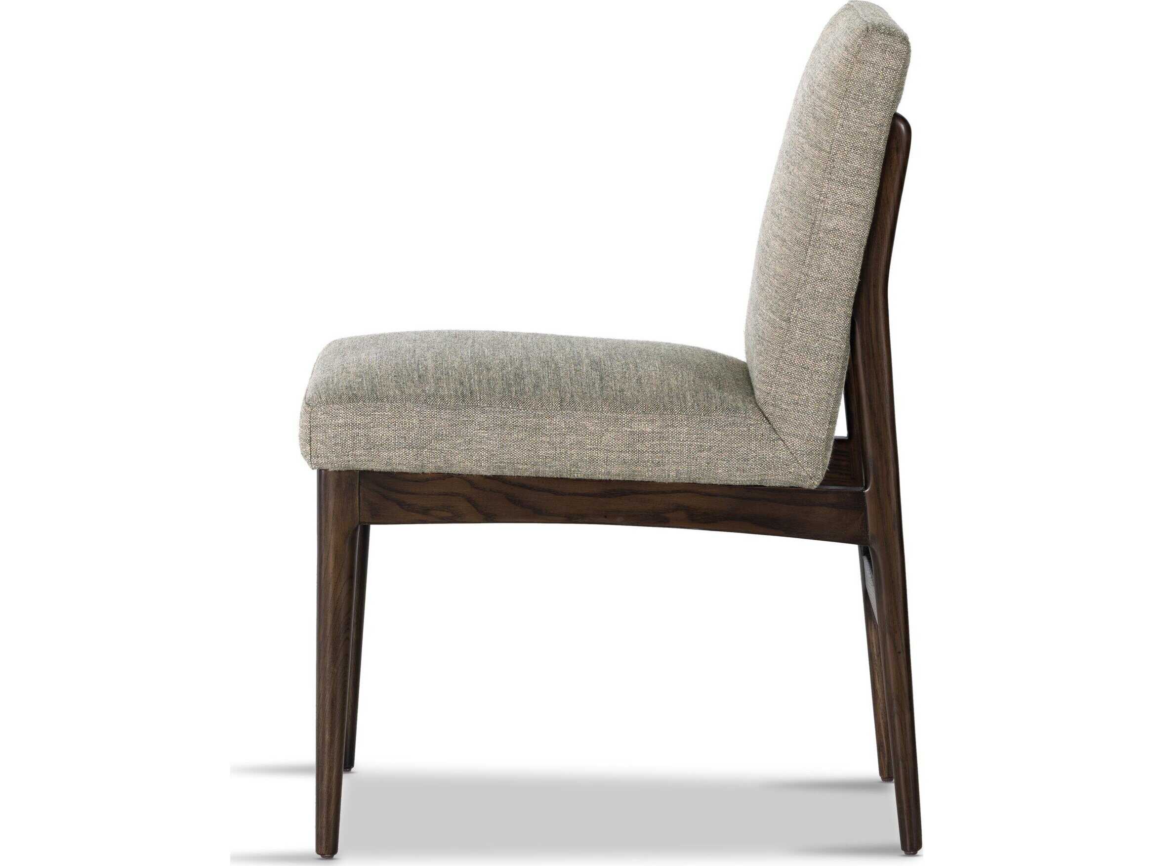 Four Hands Ashford Abida Solid Wood Gray Upholstered Side Dining Chair