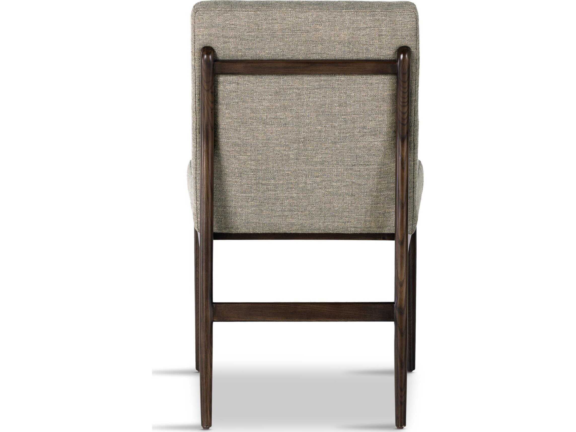 Four Hands Ashford Abida Solid Wood Gray Upholstered Side Dining Chair