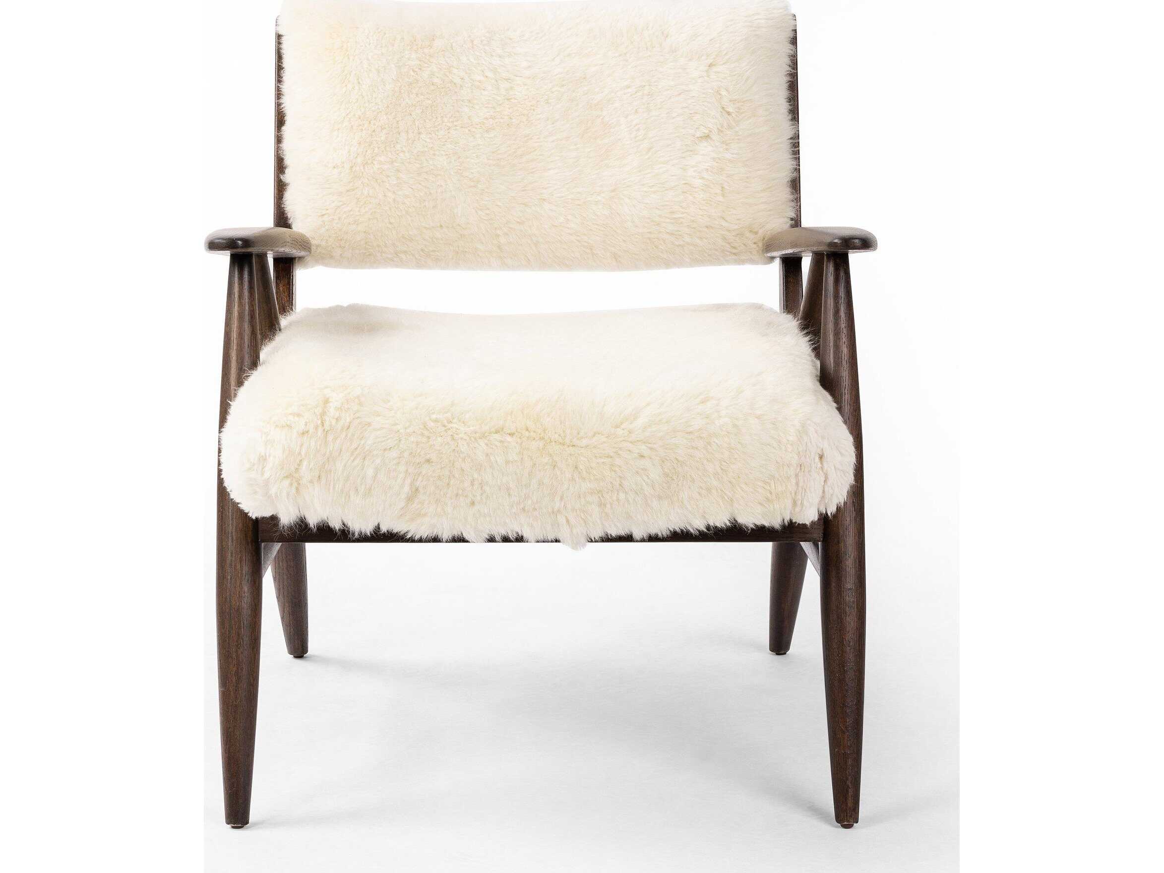 Four Hands Ashford Papile Fur Cream Accent Chair
