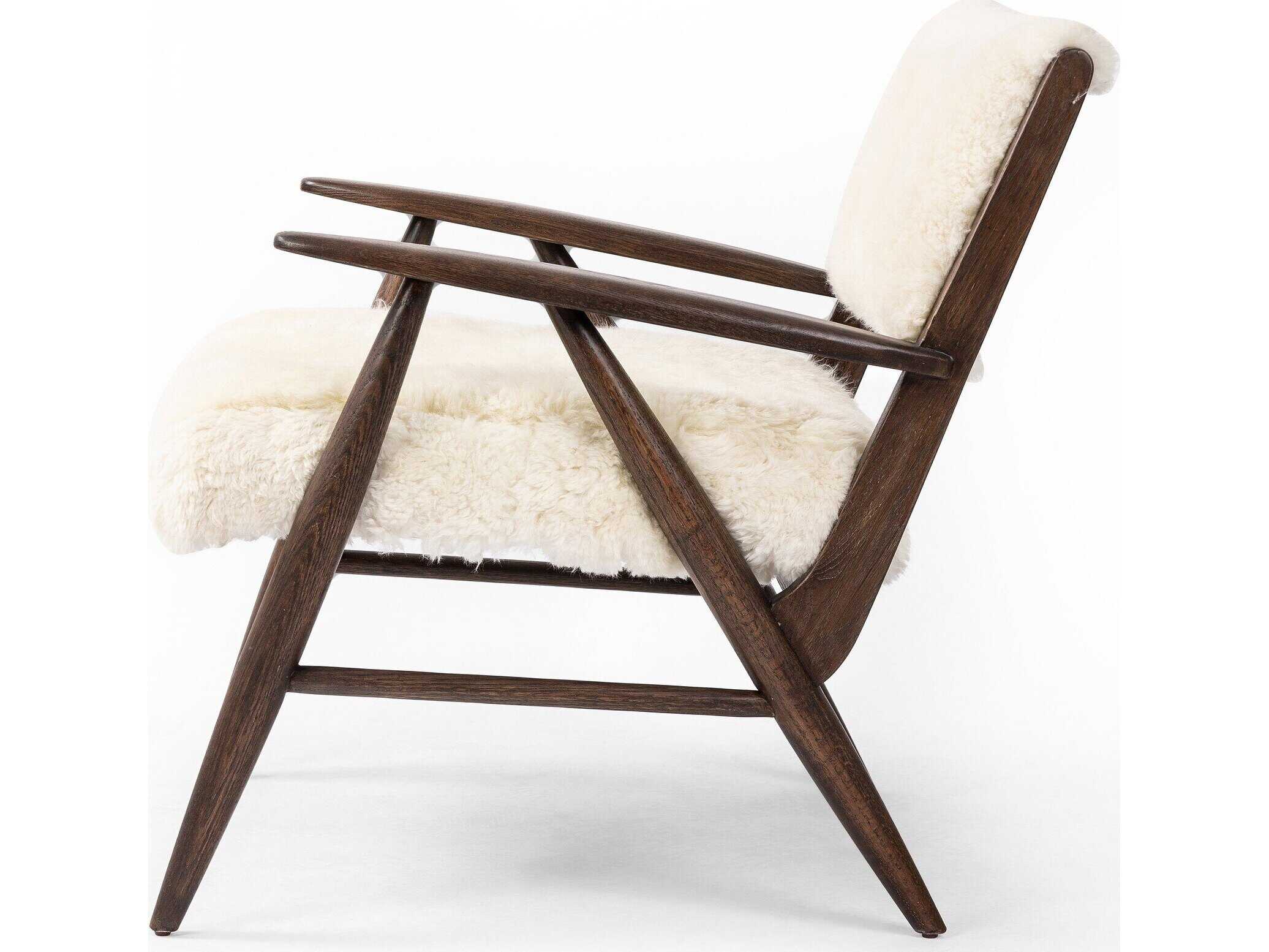 Four Hands Ashford Papile Fur Cream Accent Chair