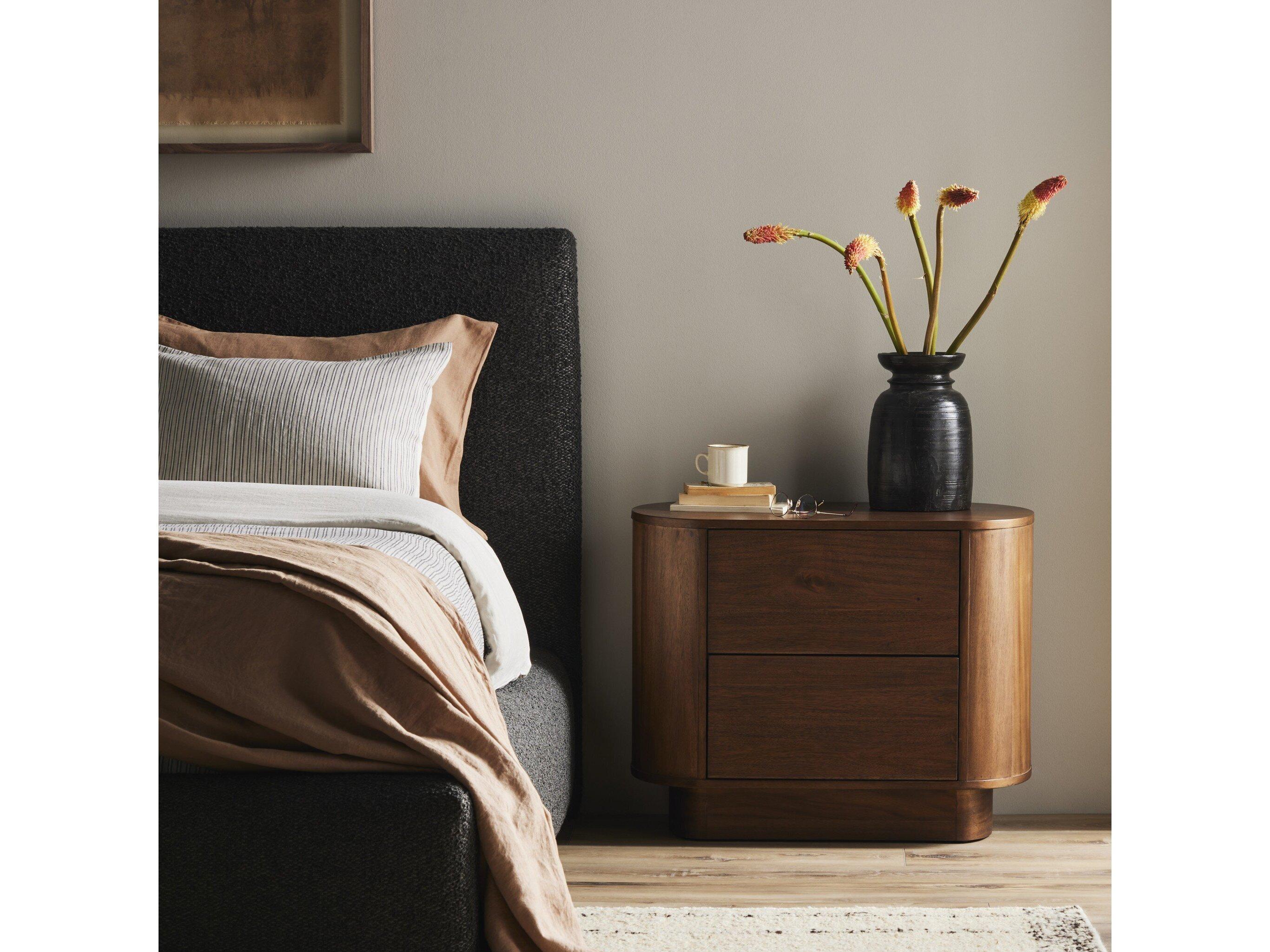 Four Hands Haiden Paden 2-Drawers Brown Acacia Wood Nightstand