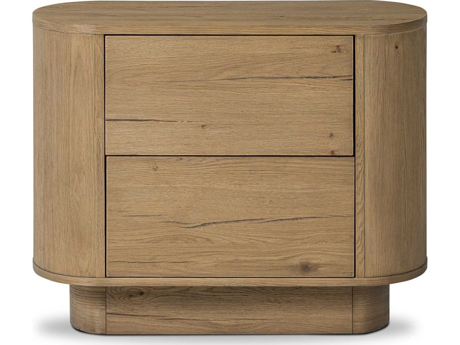 Four Hands Haiden Paden Worn Oak Veneer Oak Wood Nightstand