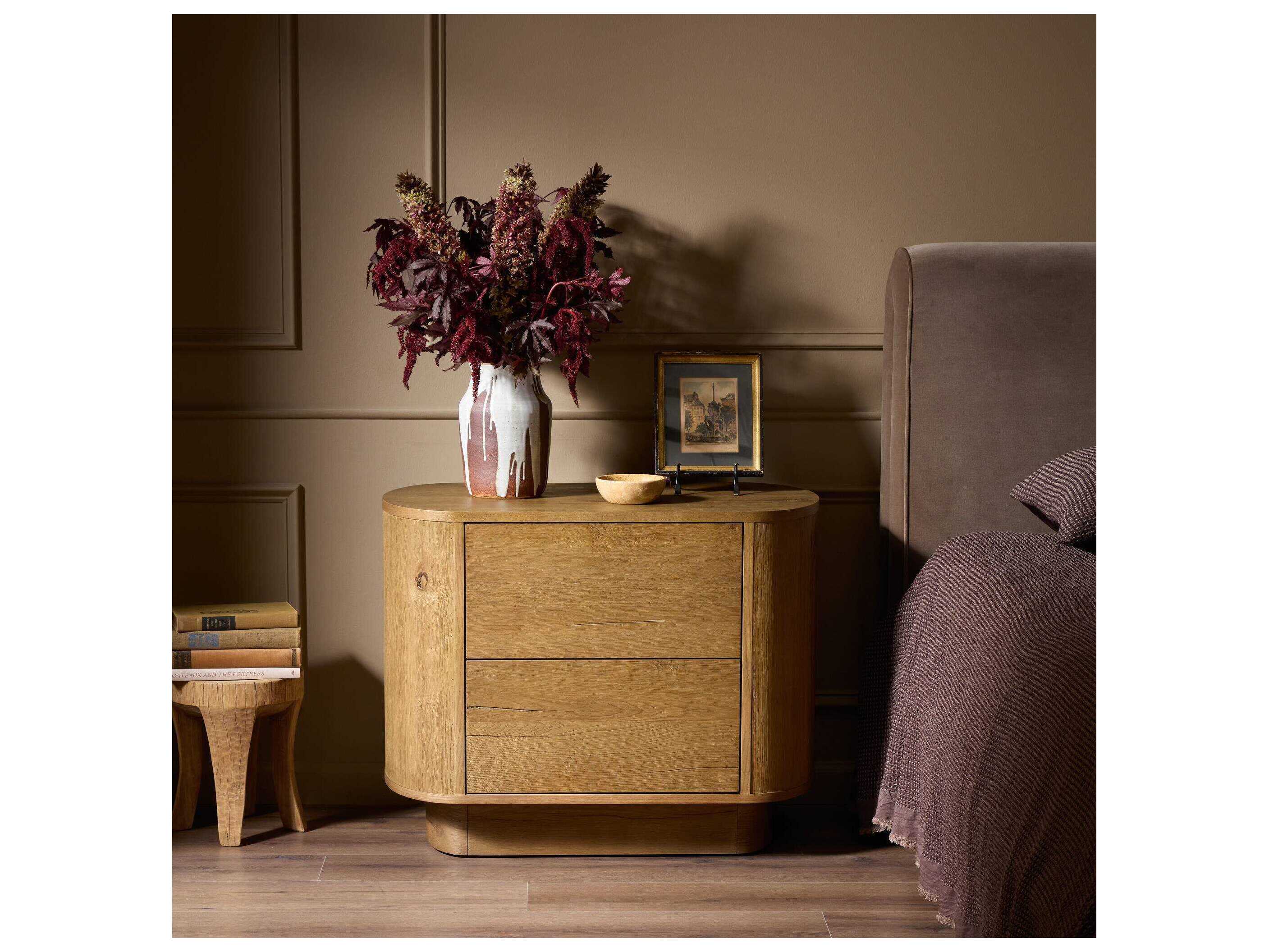 Four Hands Haiden Paden Worn Oak Veneer Oak Wood Nightstand