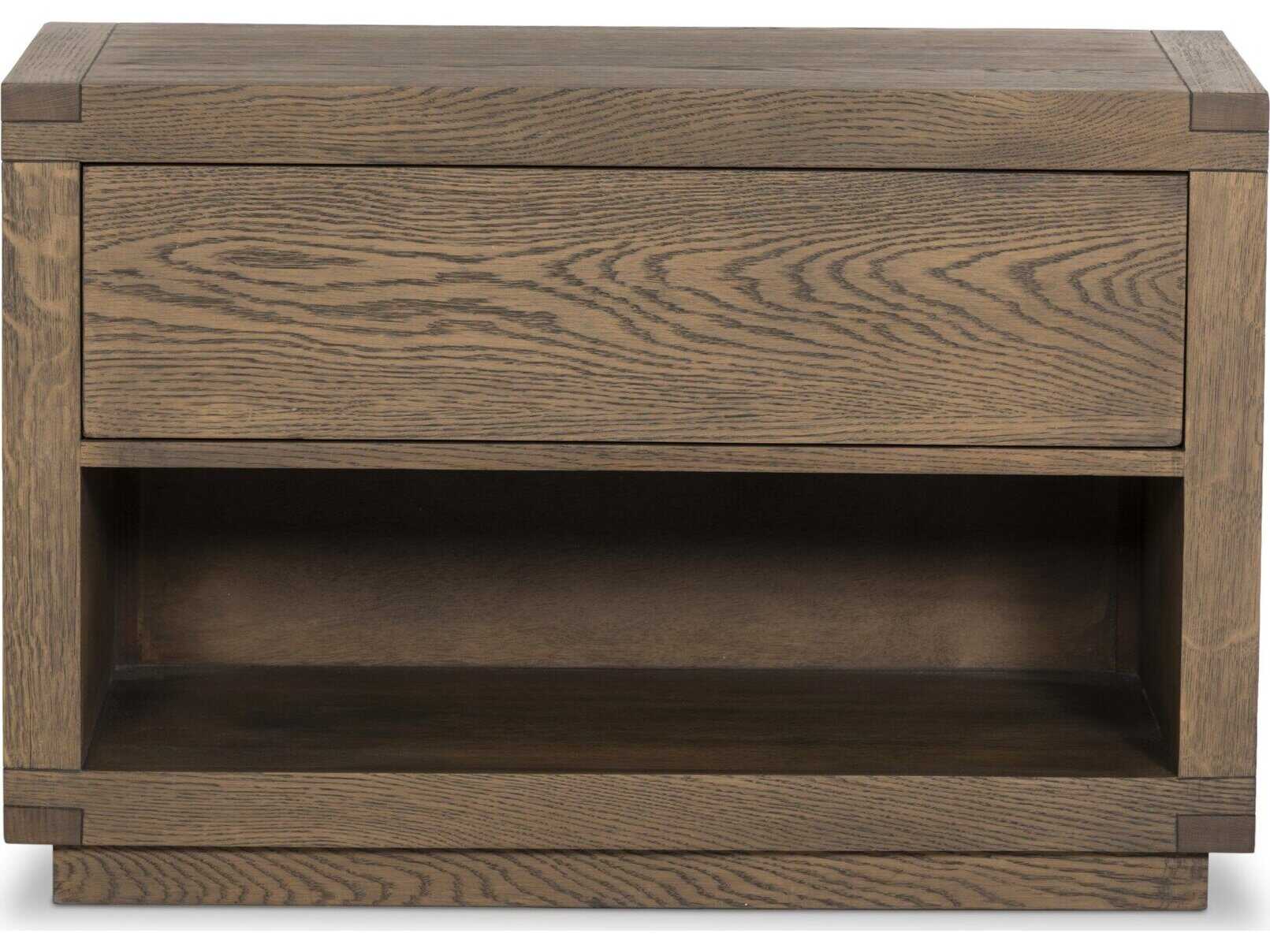 Four Hands Bennett 1-Drawer Brown Oak Wood Nightstand