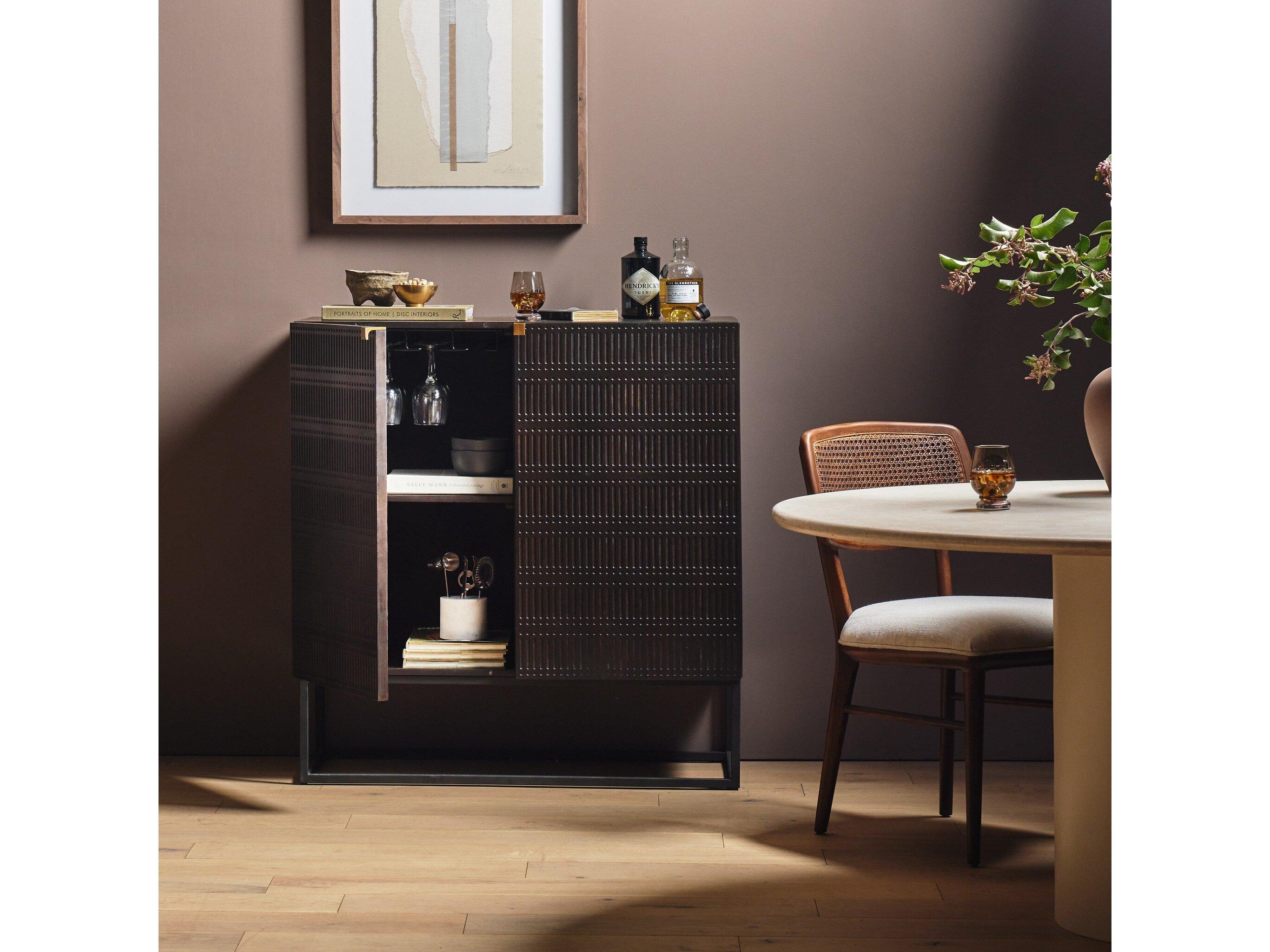 Four Hands Aiden Kelby Gunmetal Bar Cabinet