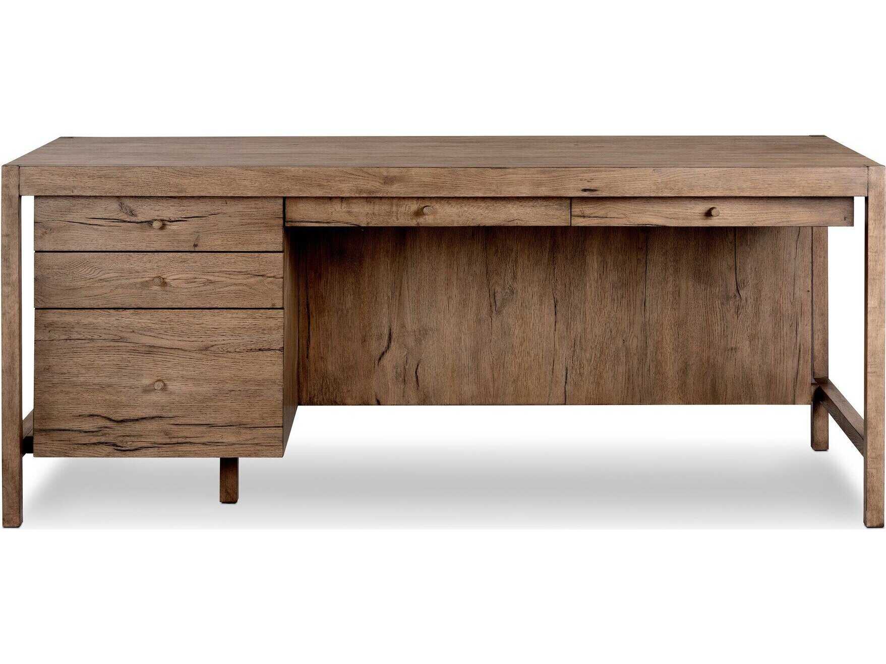 Four Hands Haiden Suspension Rustic Grey Veneer Oak Wood Secretary Desk