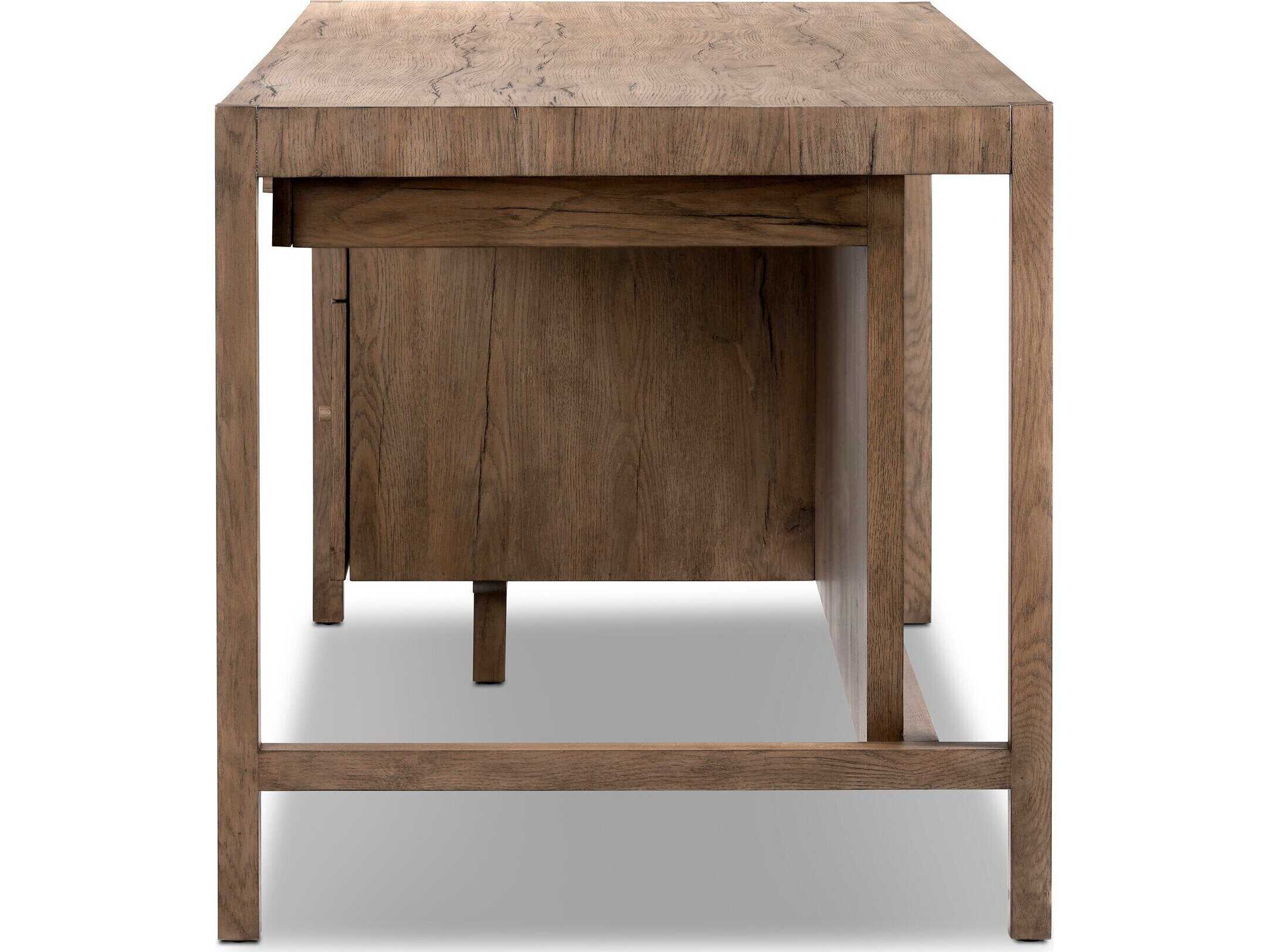 Four Hands Haiden Suspension Rustic Grey Veneer Oak Wood Secretary Desk