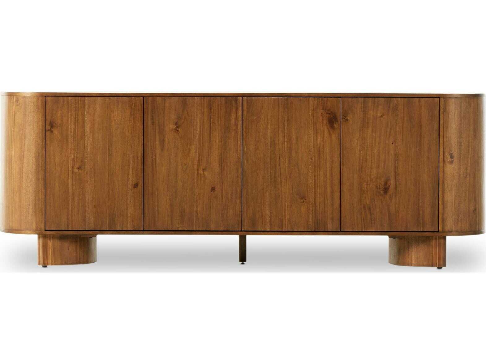 Four Hands Haiden Paden 94" Acacia Wood Seasoned Brown Solid Gunmetal Sideboard