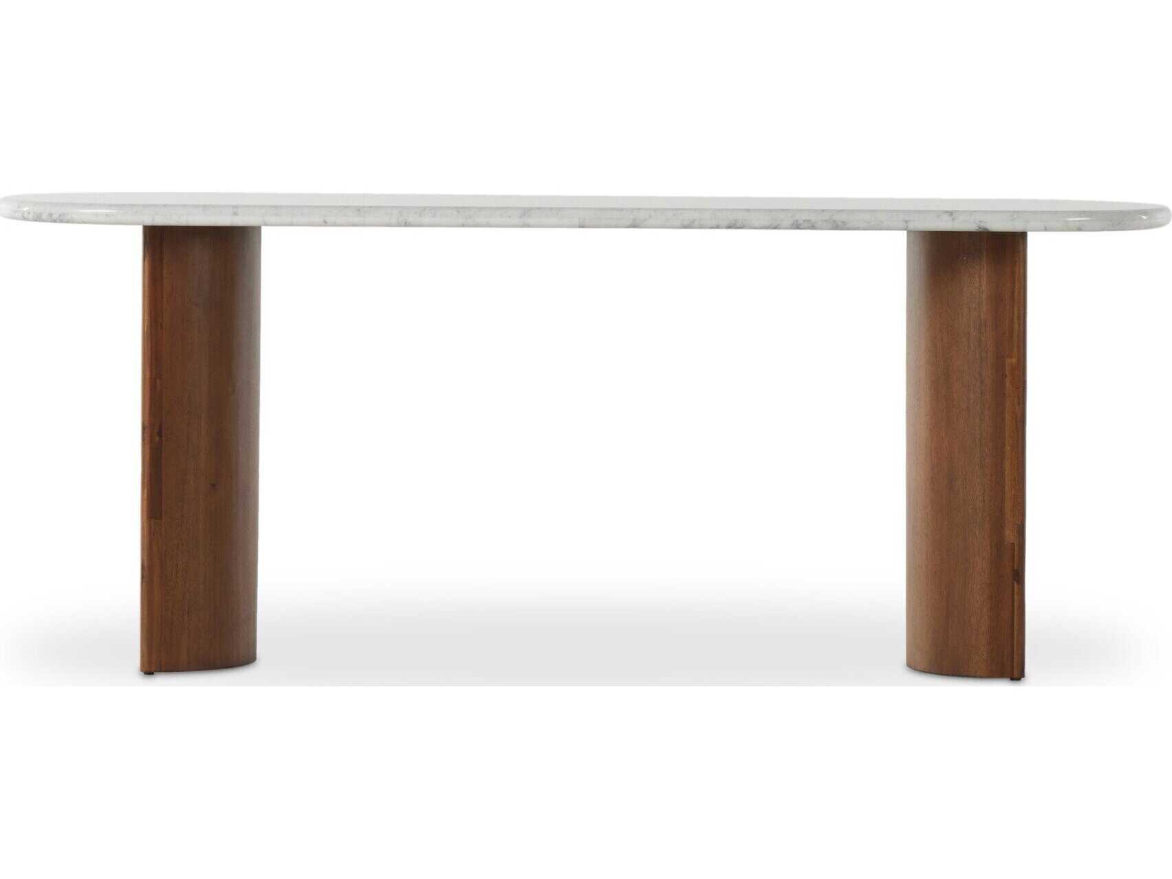 Four Hands Haiden Paden Italian White Marble Large Console Table