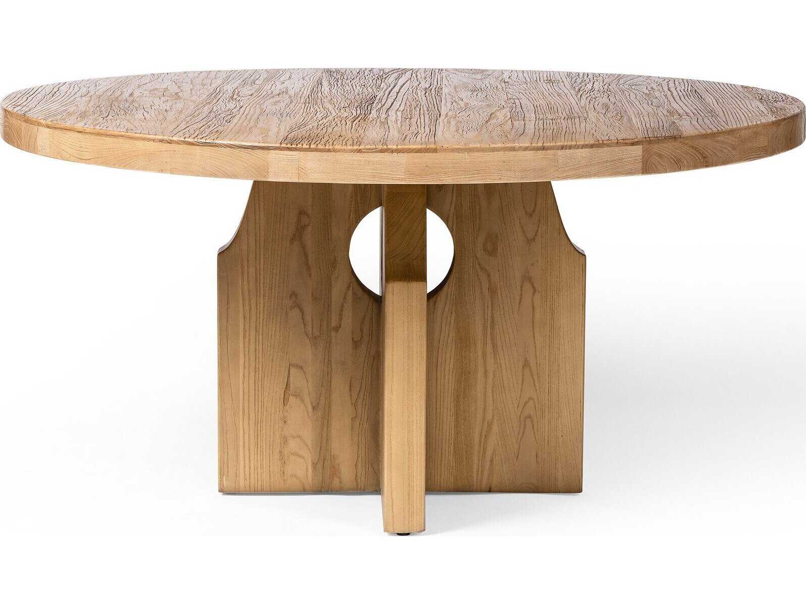 Four Hands Wells Allandale Reclaimed Natural Elm Round Dining Table