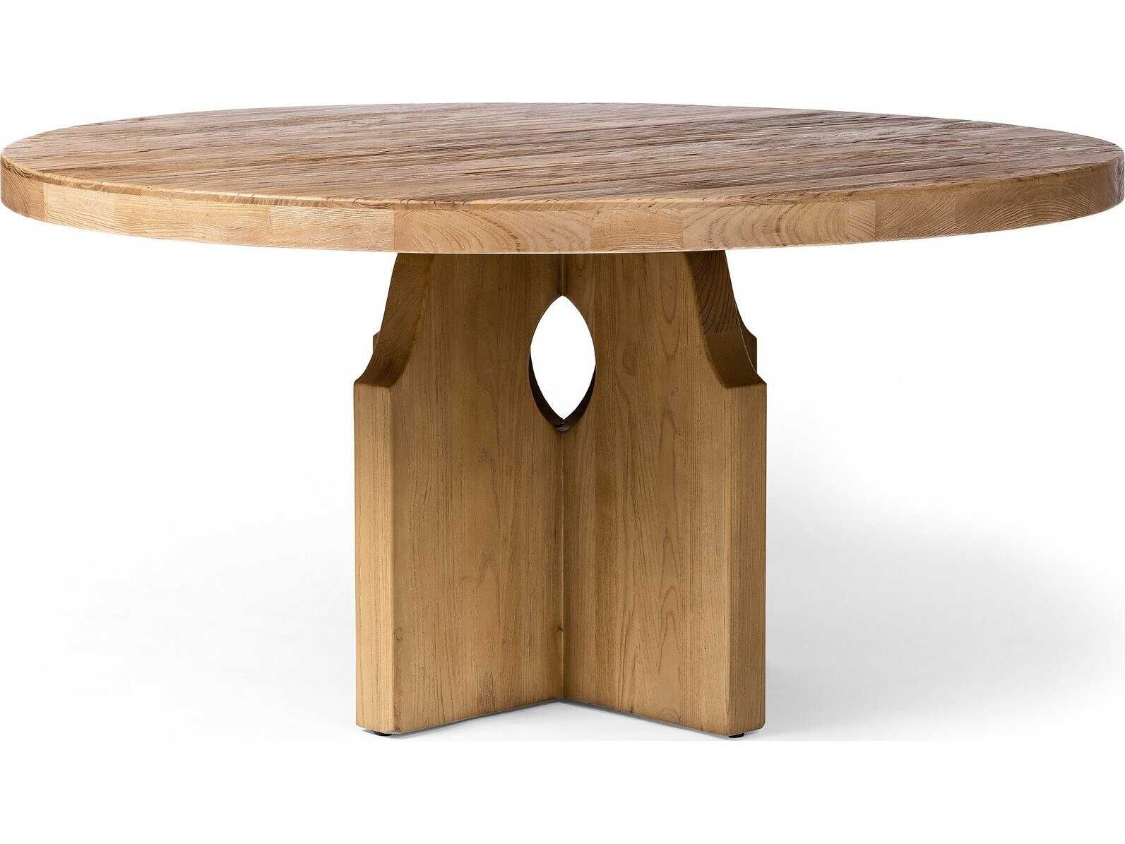 Four Hands Wells Allandale Reclaimed Natural Elm Round Dining Table