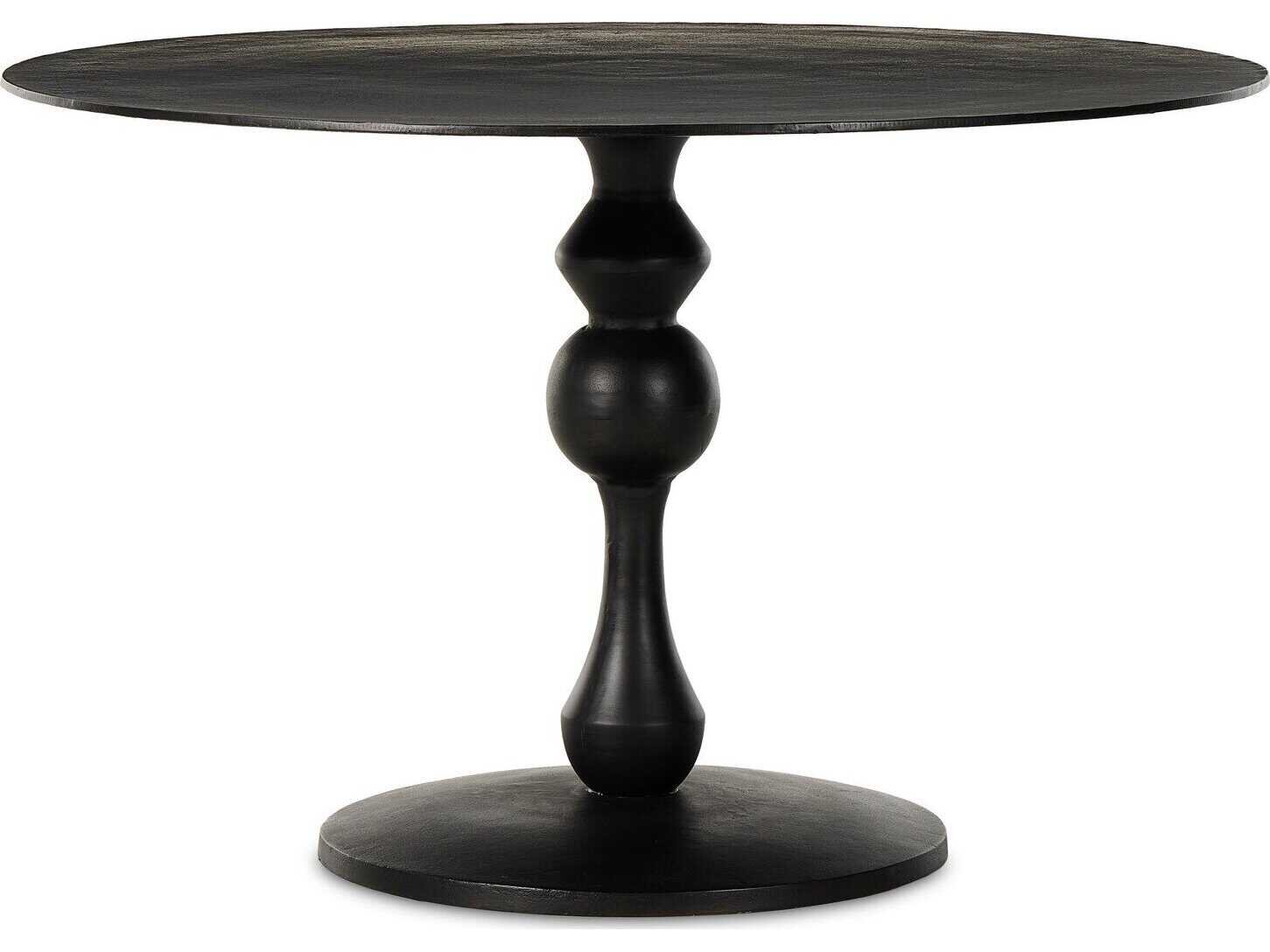 Four Hands Marlow Daffin Round Metal Black Antique Dining Table